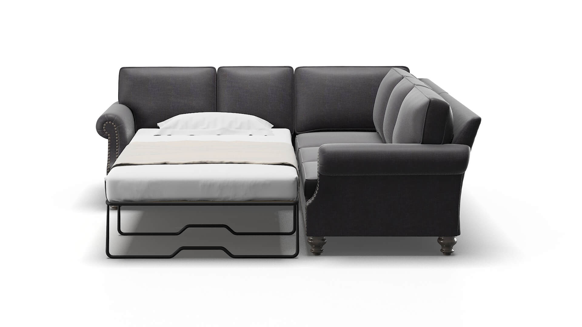 Rotterdam Venus Onyx Sectional Sleeper Espresso legs 1