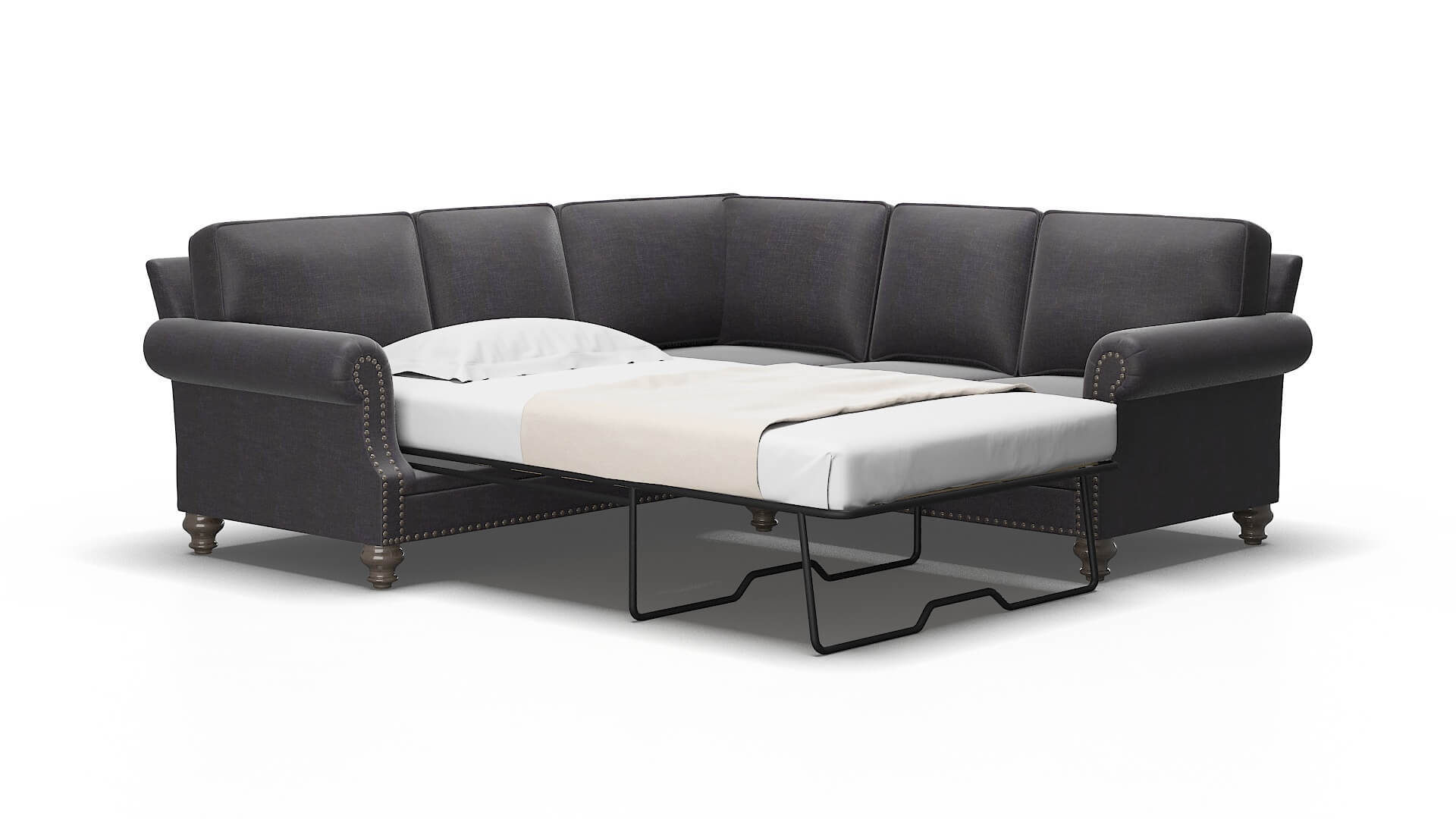 Rotterdam Venus Onyx Sectional Sleeper Espresso legs 2