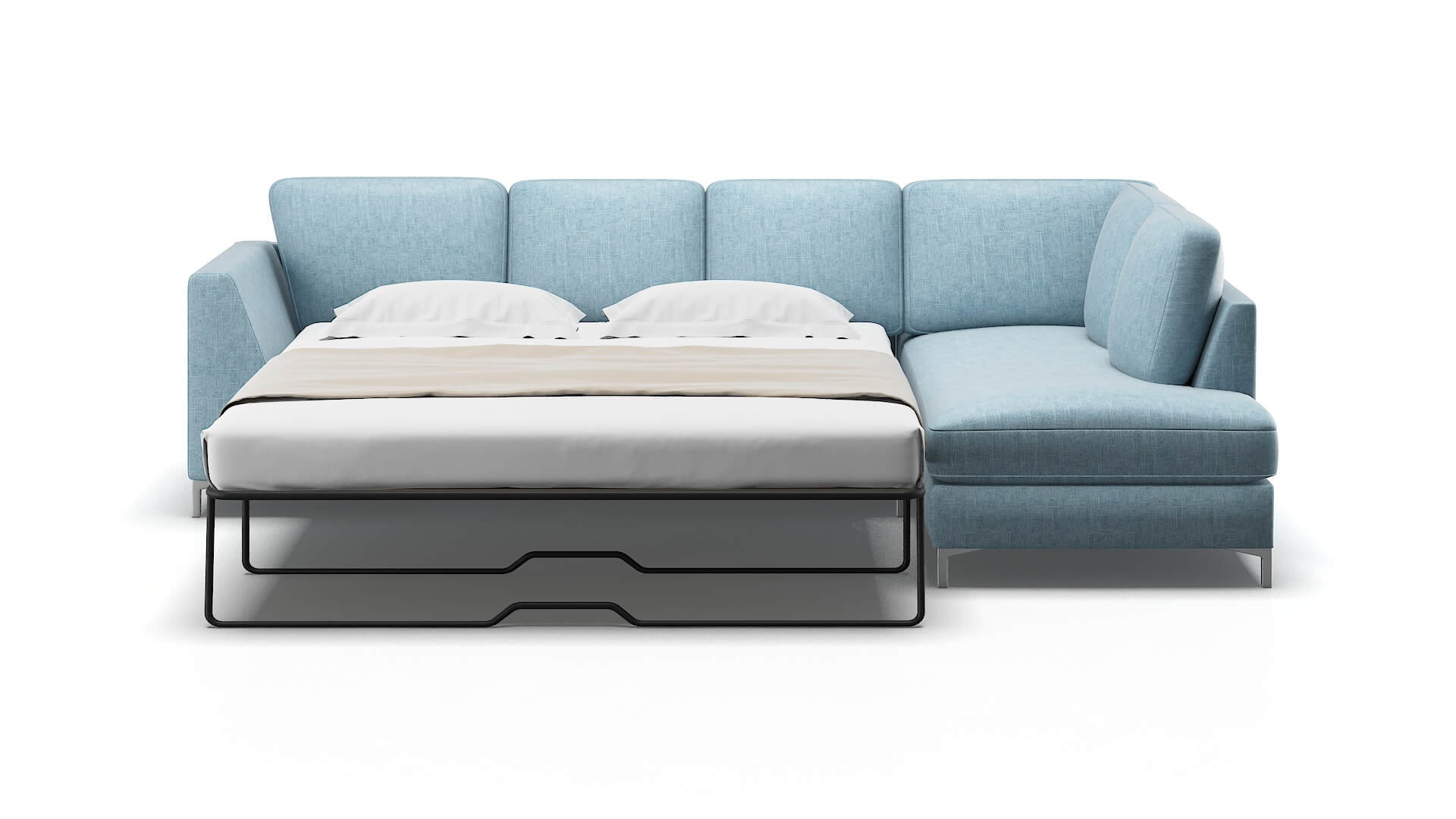 Royal Atlas Turquoise Panel Sleeper Espresso legs 1