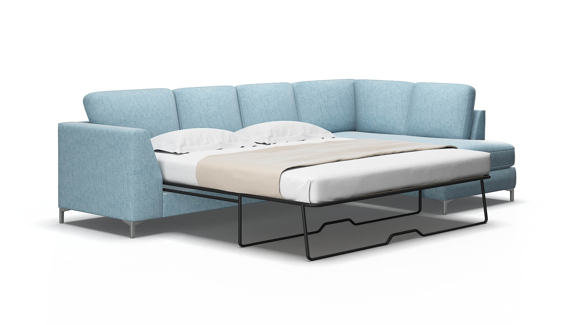 Royal Atlas Turquoise Panel Sleeper Espresso legs 2