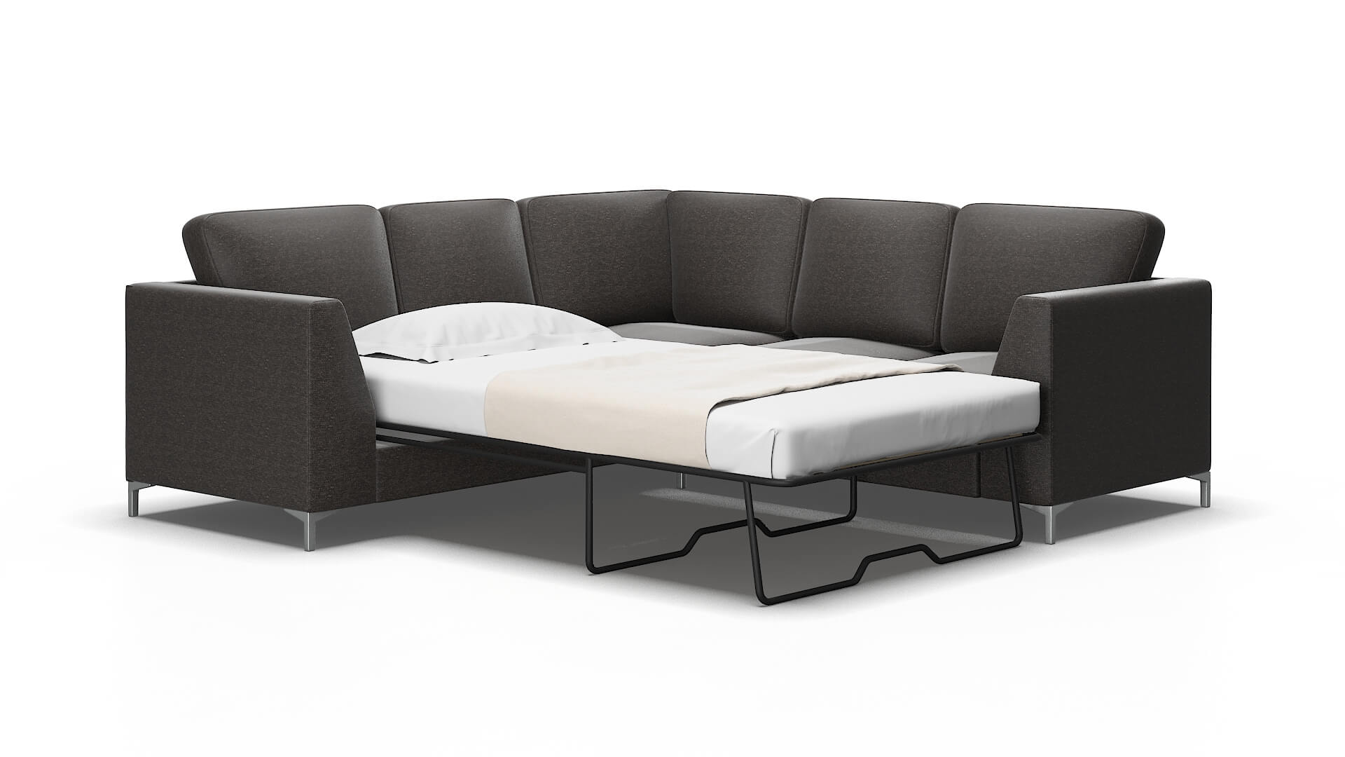 Royal Avenger Denim Sectional Sleeper Espresso legs 2