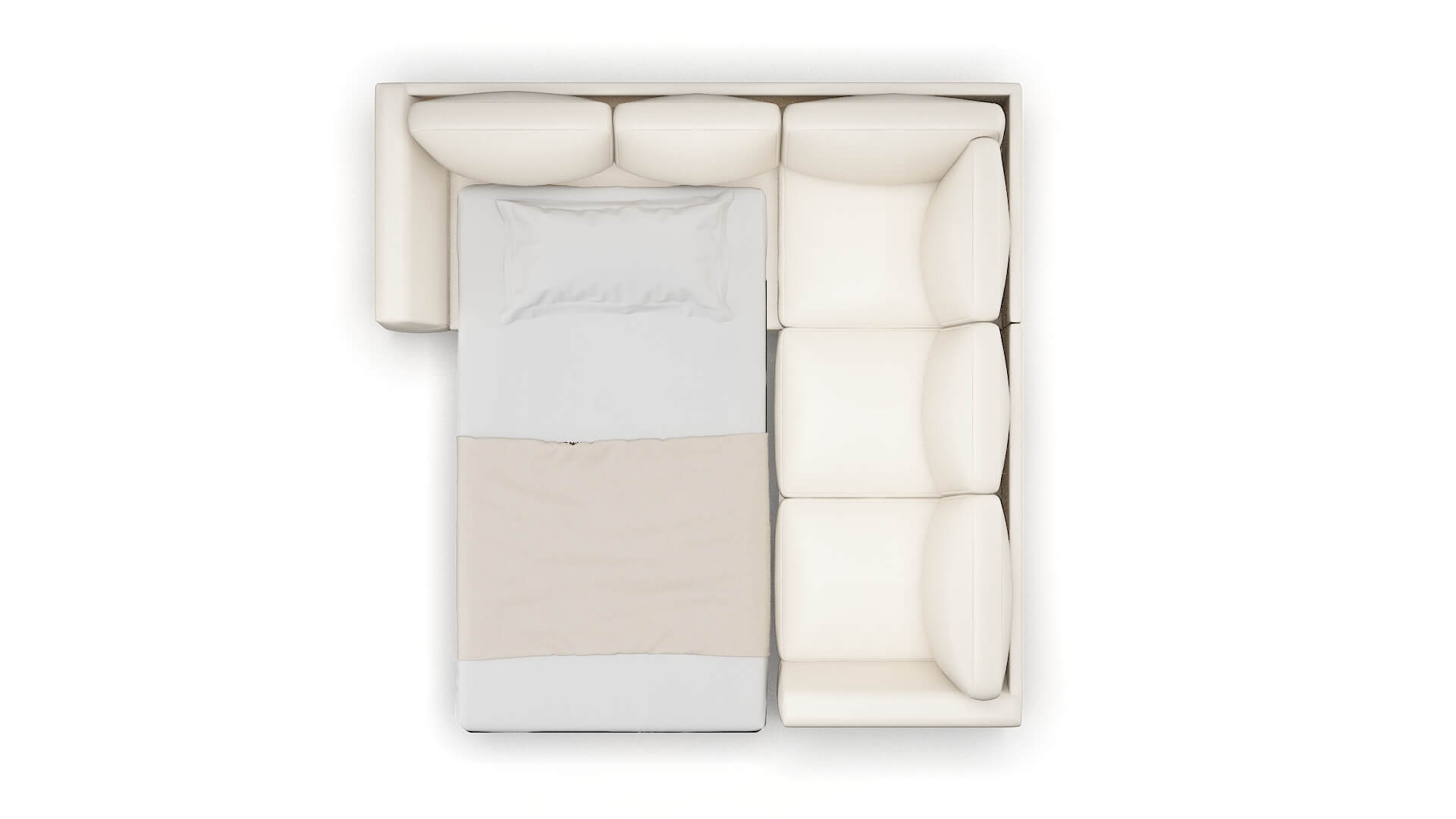 Royal Blanche Milky Sectional Sleeper Espresso legs 3