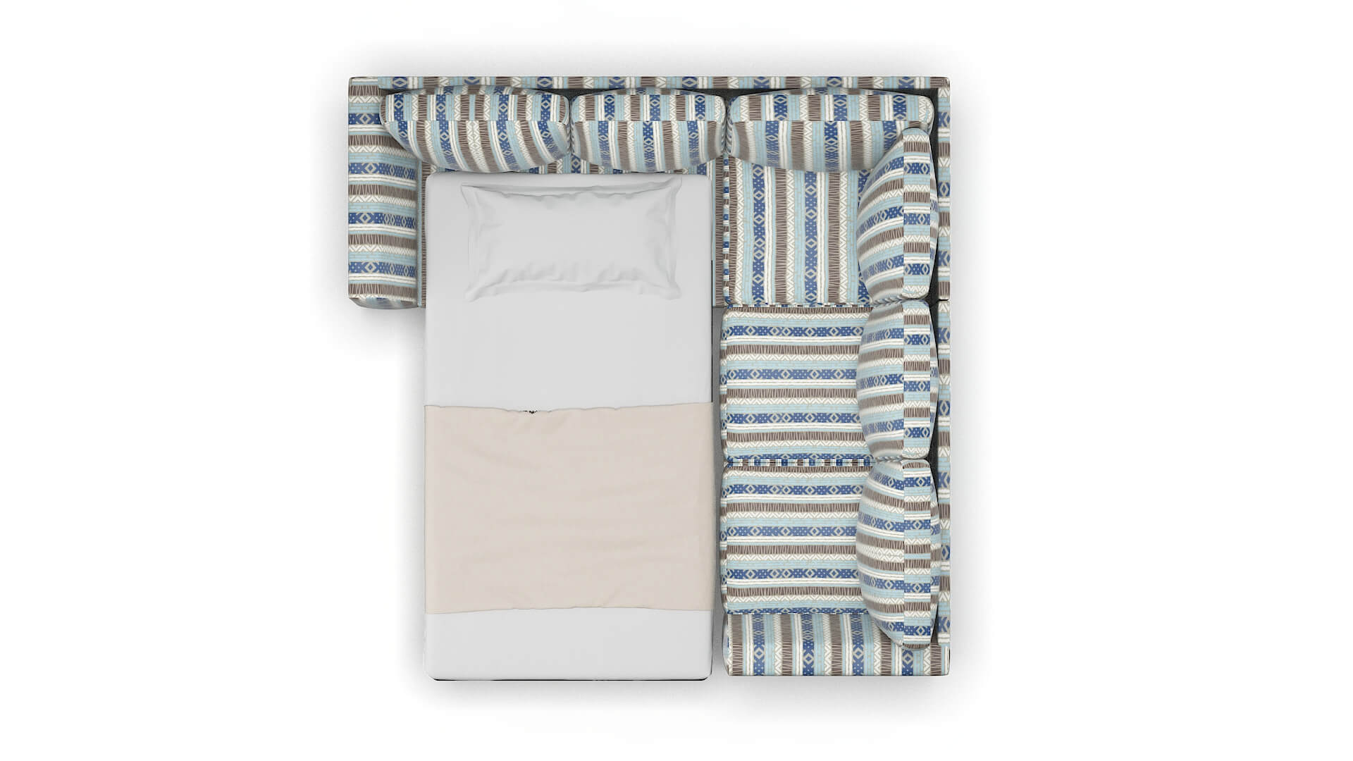 Royal Bodhi Indigo Sectional Sleeper Espresso legs 3