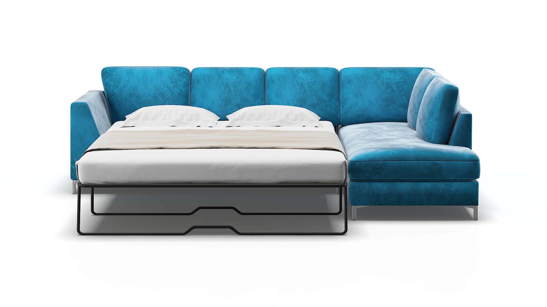 Royal Buzz Teal Panel Sleeper Espresso legs 1