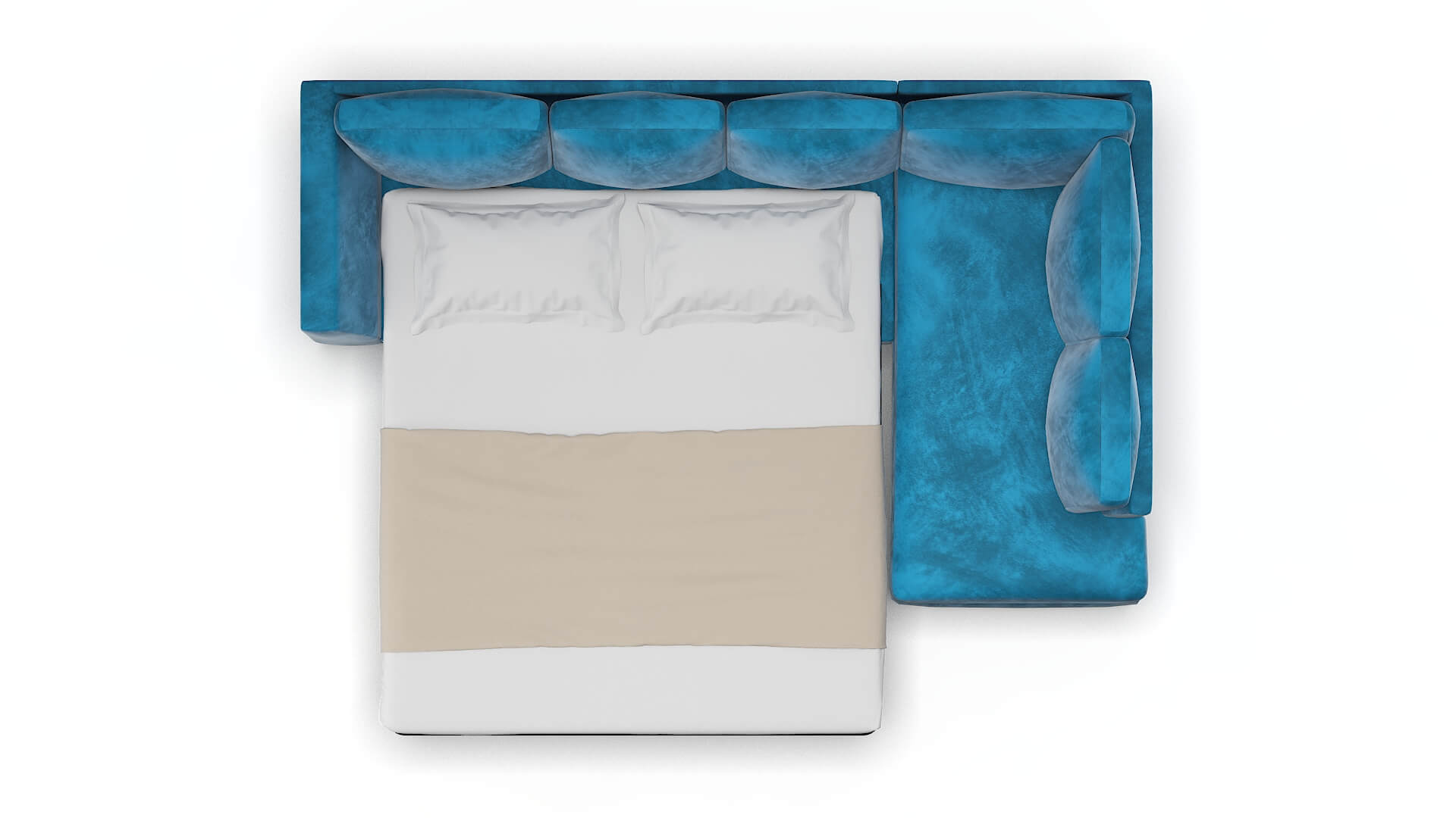 Royal Buzz Teal Panel Sleeper Espresso legs 3