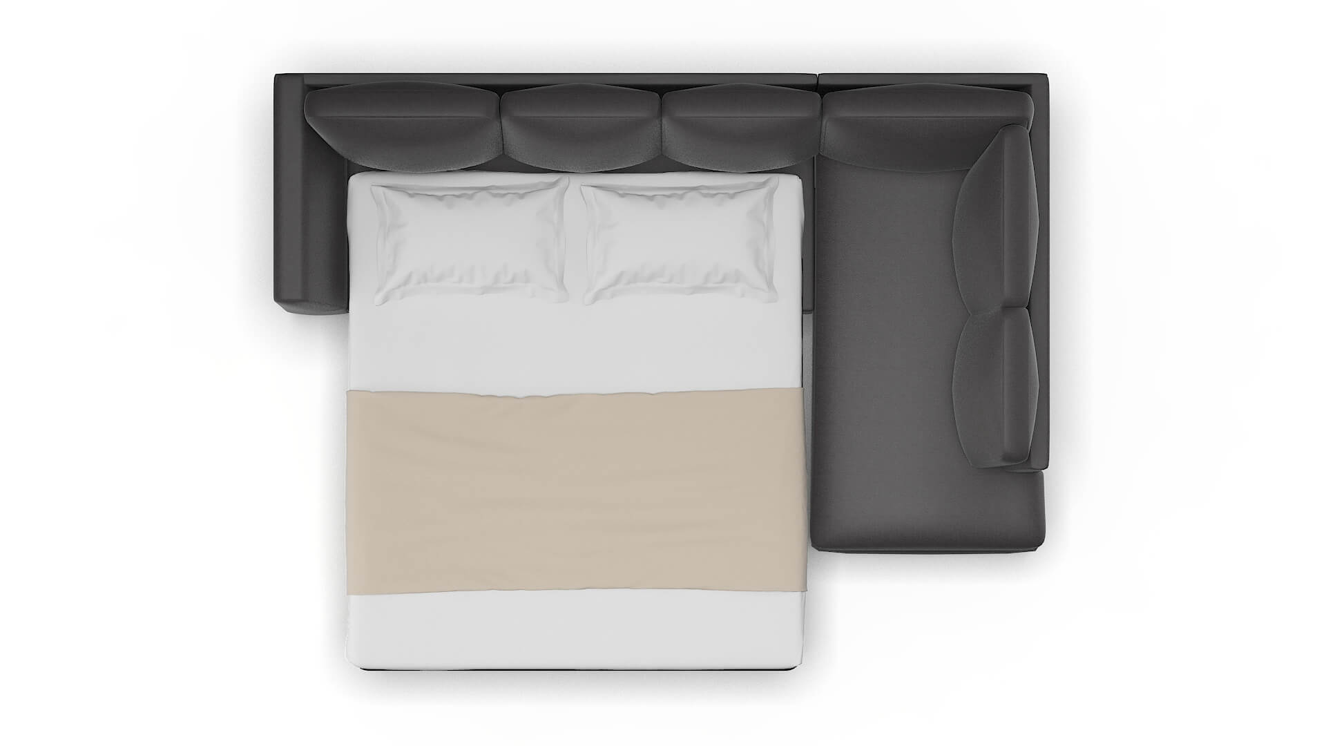 Royal Catalina Charcoal Panel Sleeper Espresso legs 3