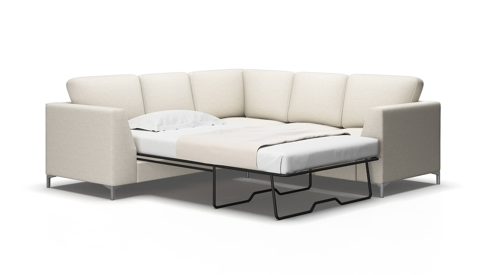 Royal Catalina Linen Sectional Sleeper Espresso legs 2