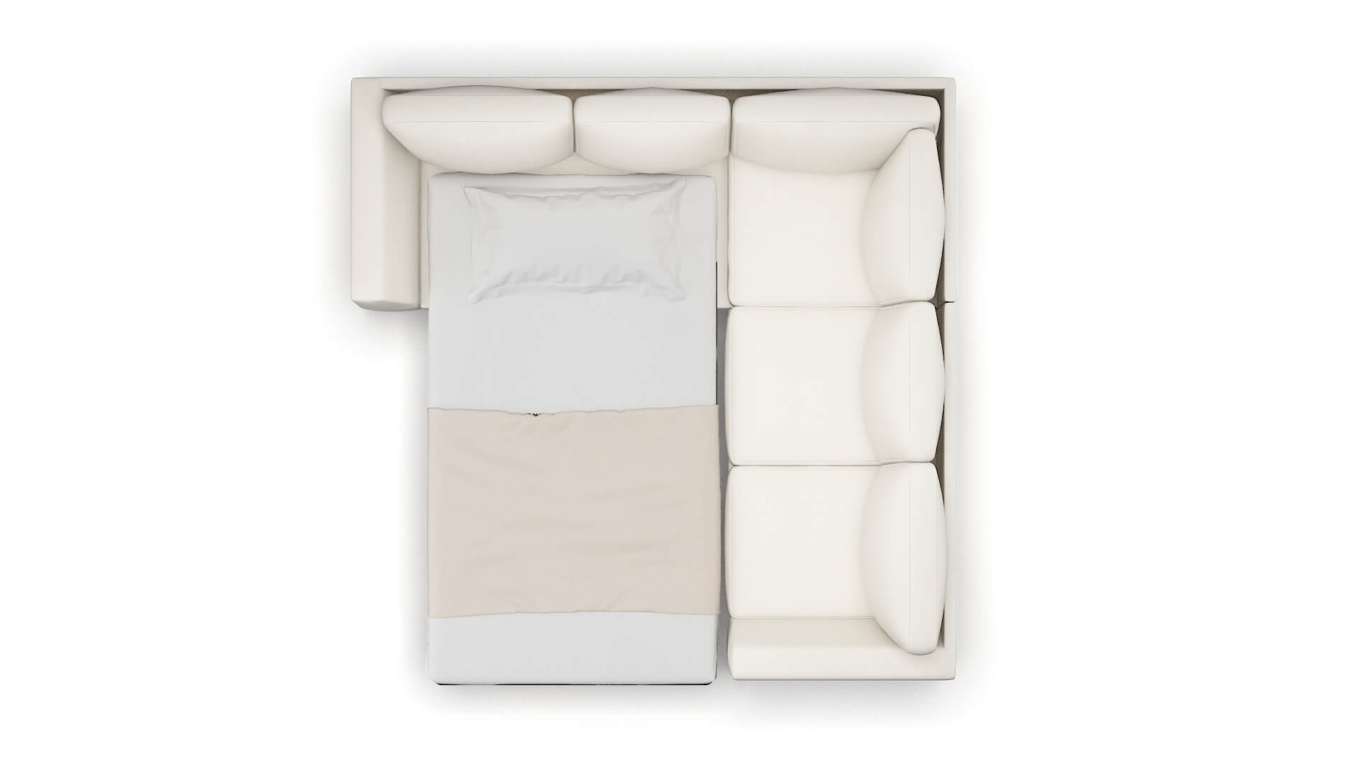 Royal Chance Bone Sectional Sleeper Espresso legs 3