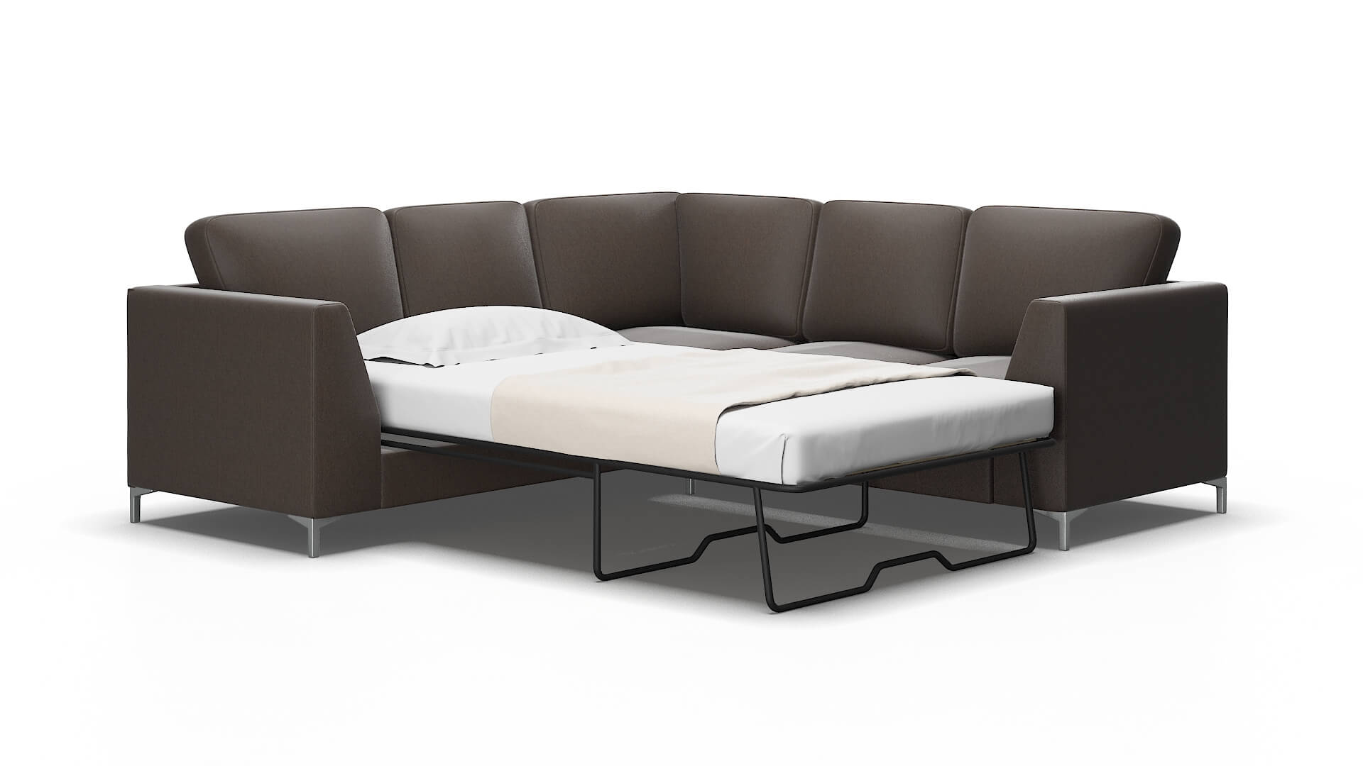 Royal Cosmo Chocolate Sectional Sleeper Espresso legs 2