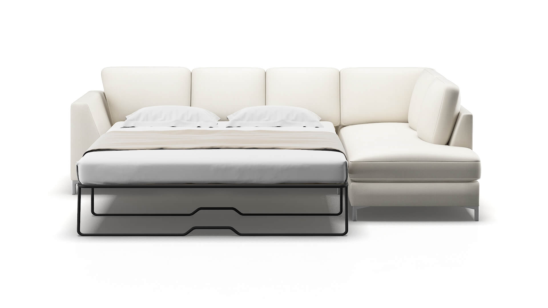 Royal Cosmo Ivory Panel Sleeper Espresso legs 1