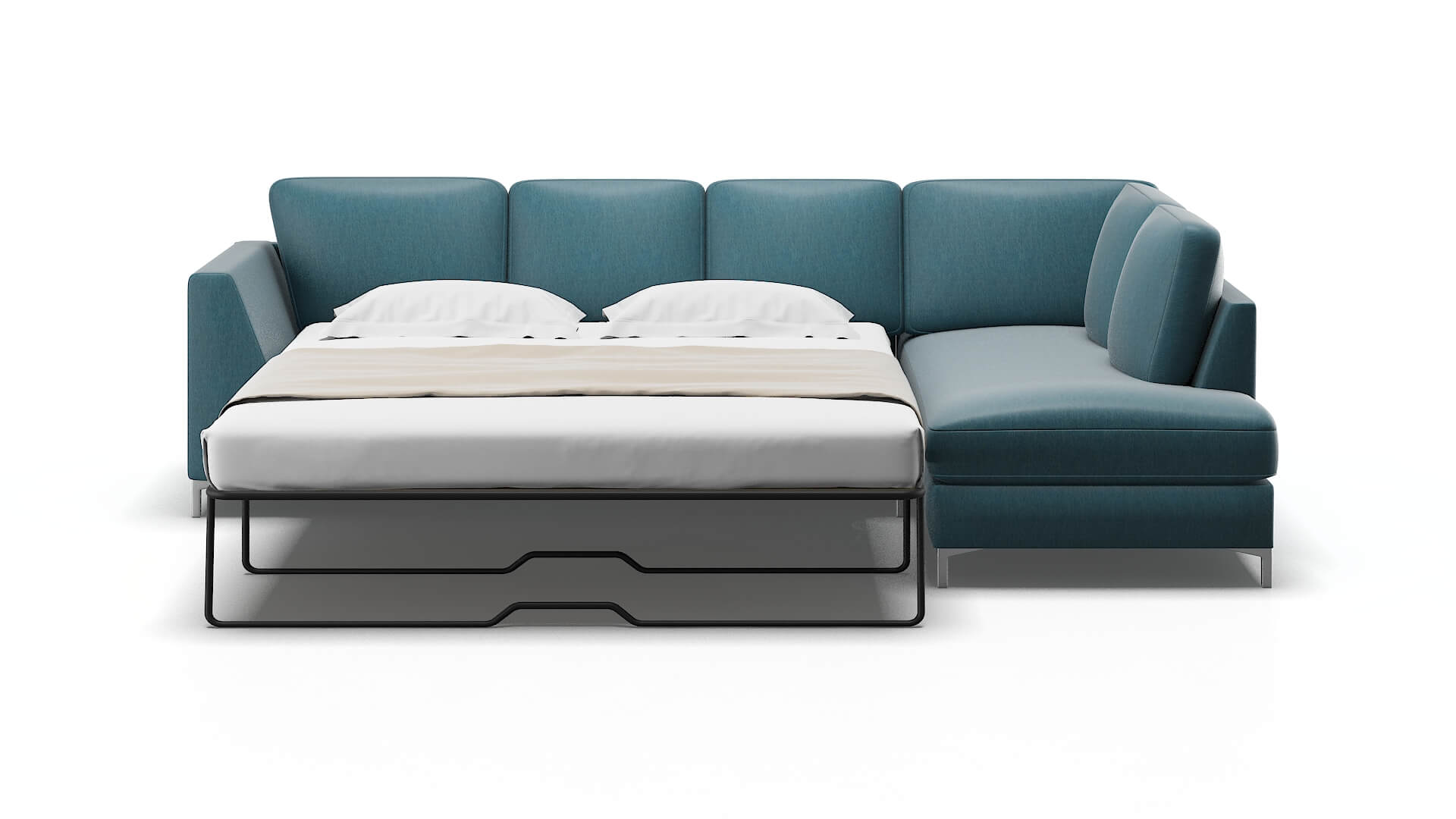 Royal Cosmo Teal Panel Sleeper Espresso legs 1