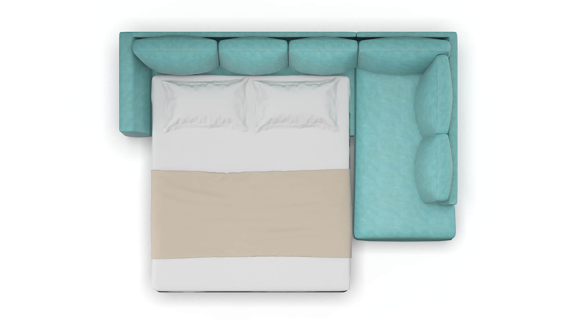 Royal Curious Turquoise Panel Sleeper Espresso legs 3