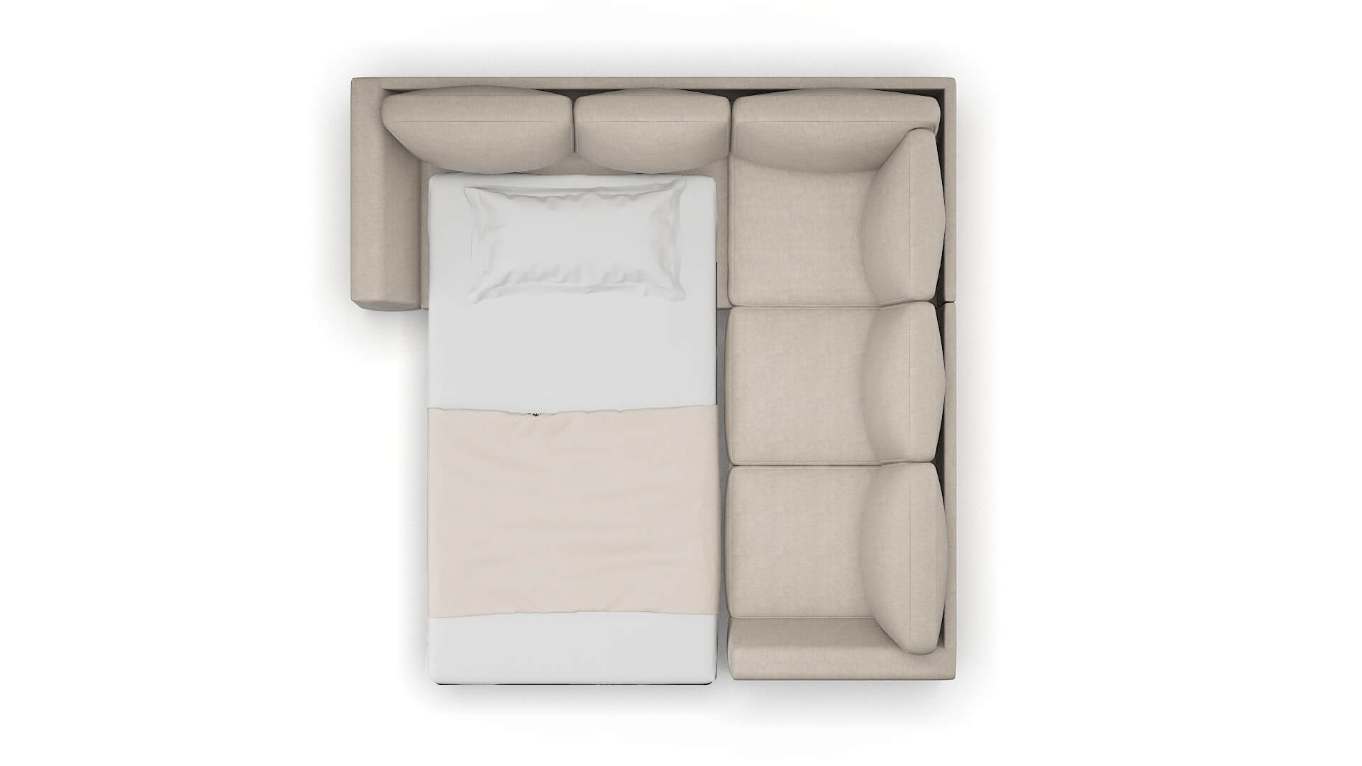 Royal Derby Linen Sectional Sleeper Espresso legs 3