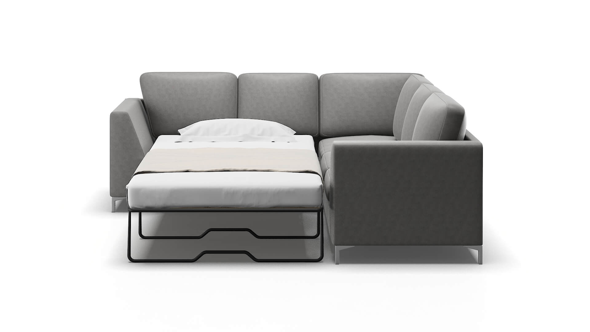 Royal Dream_d Charcoal Sectional Sleeper Espresso legs 1