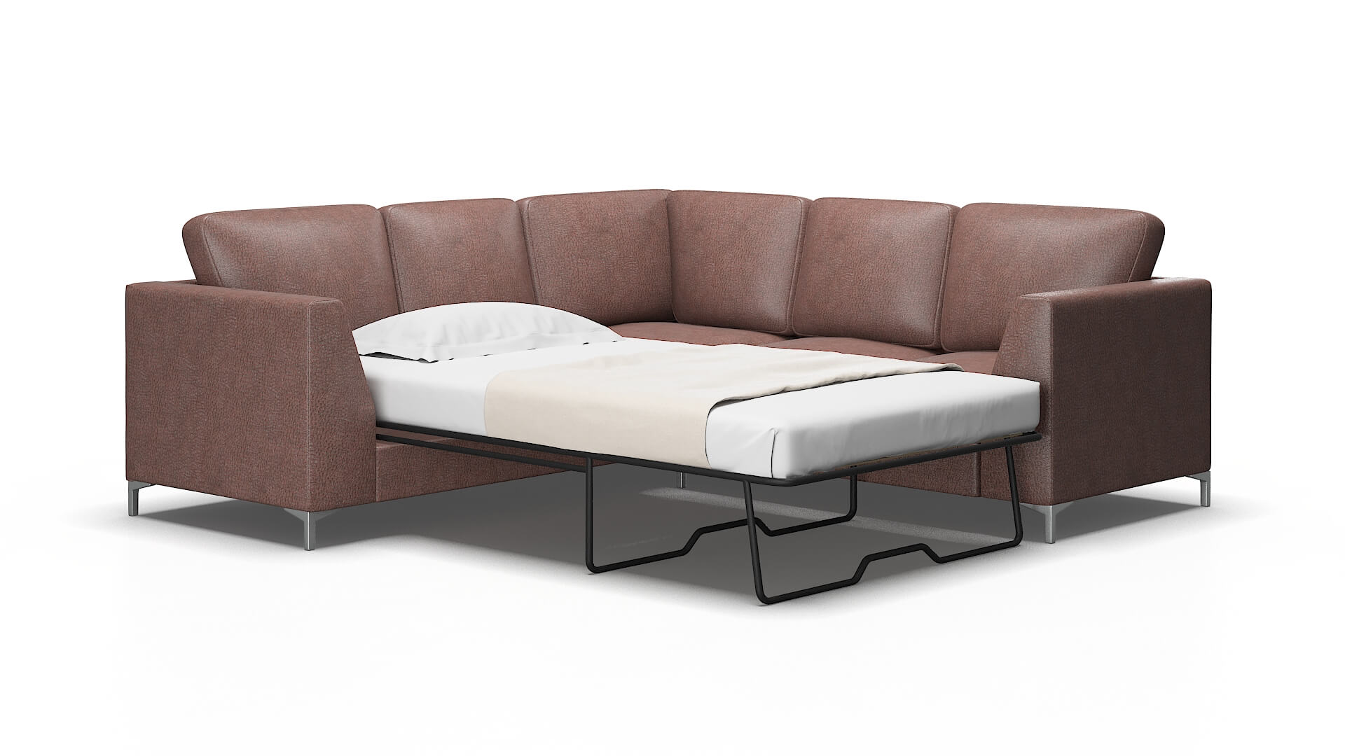 Royal Ford Brown Sectional Sleeper Espresso legs 2