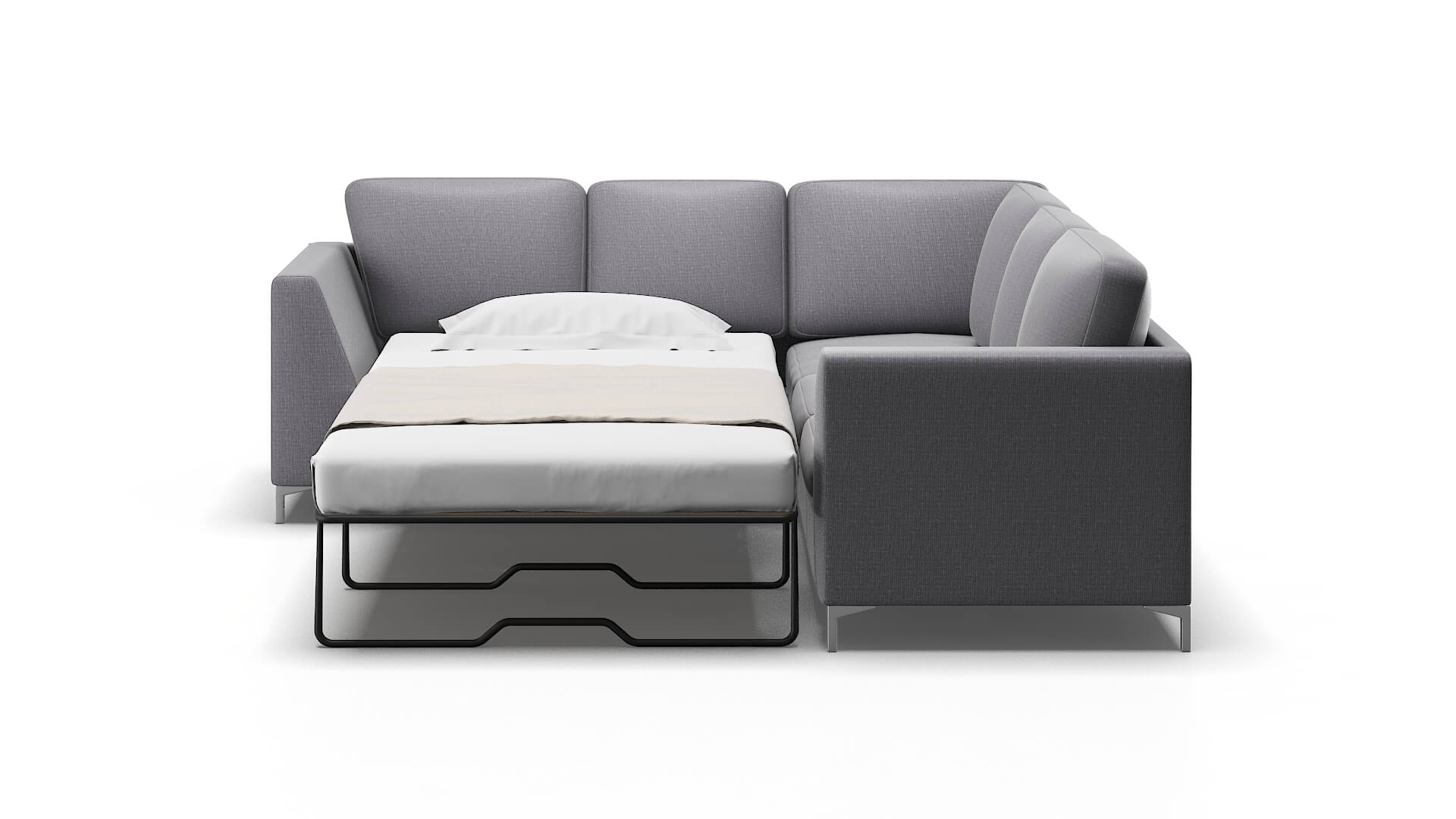 Royal Insight Denim Sectional Sleeper Espresso legs 1