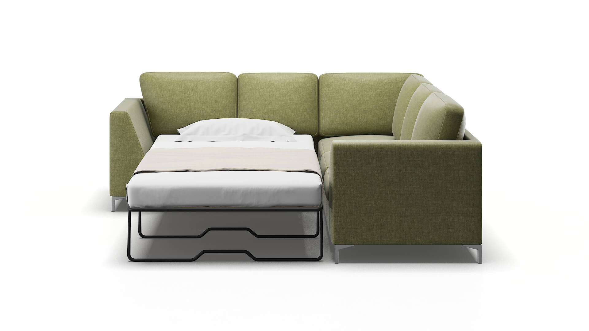 Royal Leslie Lawn Sectional Sleeper Espresso legs 1