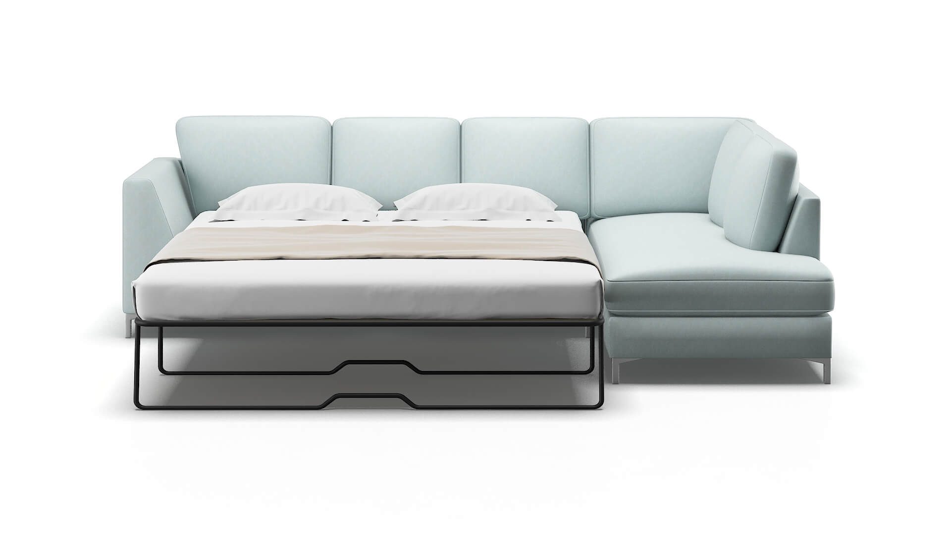 Royal Leslie Robins_egg Panel Sleeper Espresso legs 1