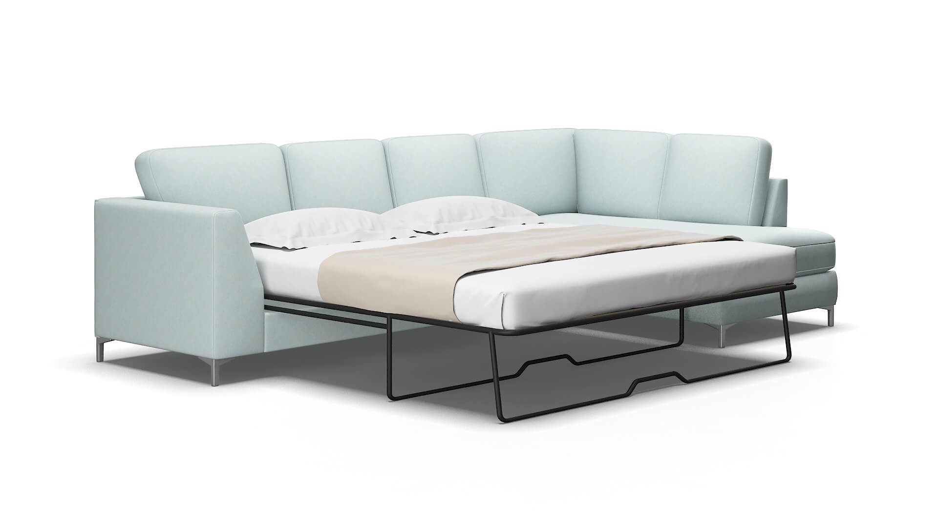 Royal Leslie Robins_egg Panel Sleeper Espresso legs 2