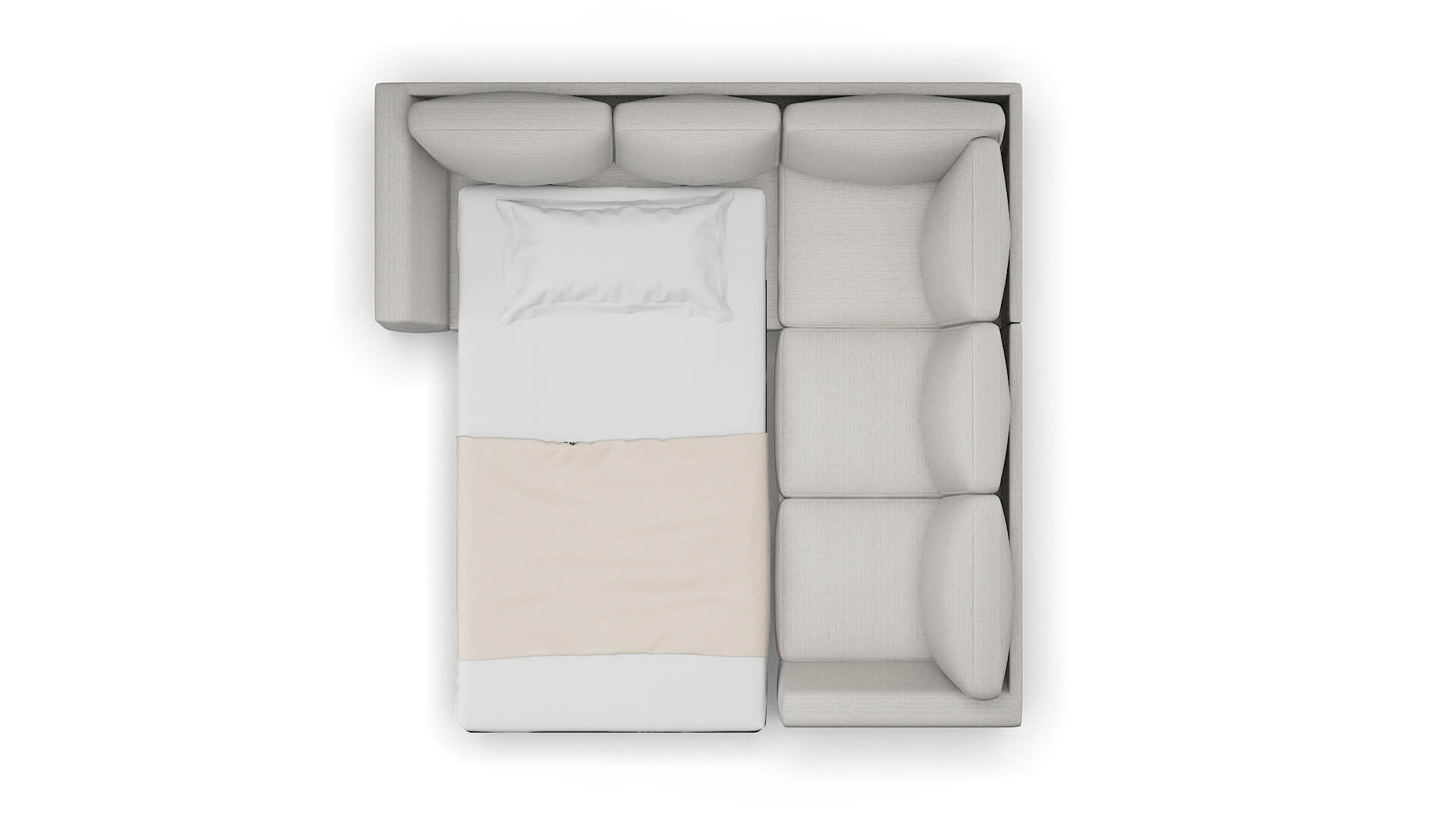 Royal Naples Ash Sectional Sleeper Espresso legs 3