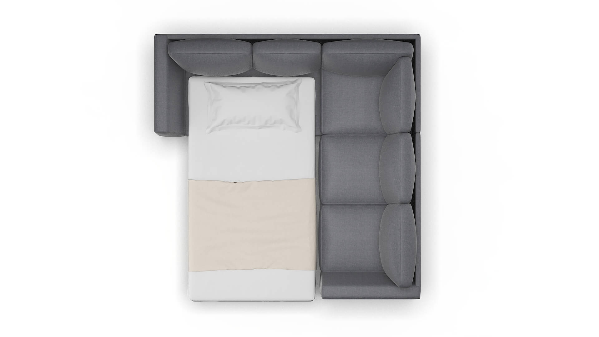 Royal Notion Graphite Sectional Sleeper Espresso legs 3