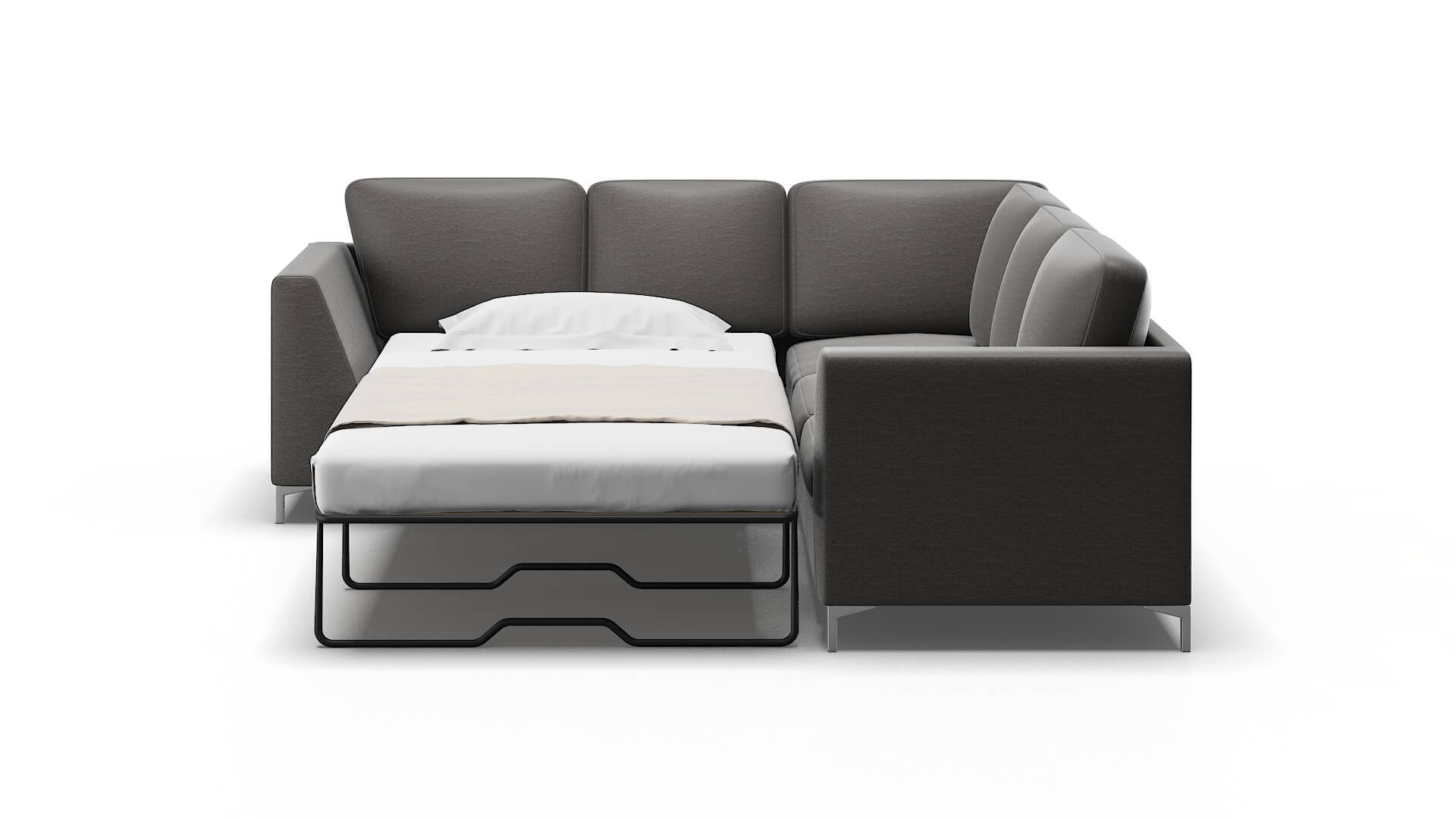 Royal Oscar Grey Sectional Sleeper Espresso legs 1