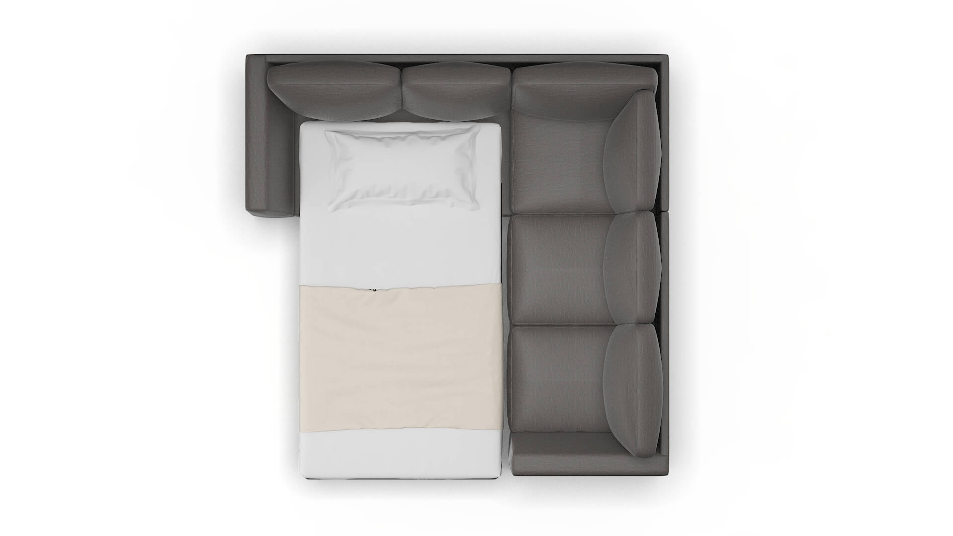 Royal Oscar Grey Sectional Sleeper Espresso legs 3