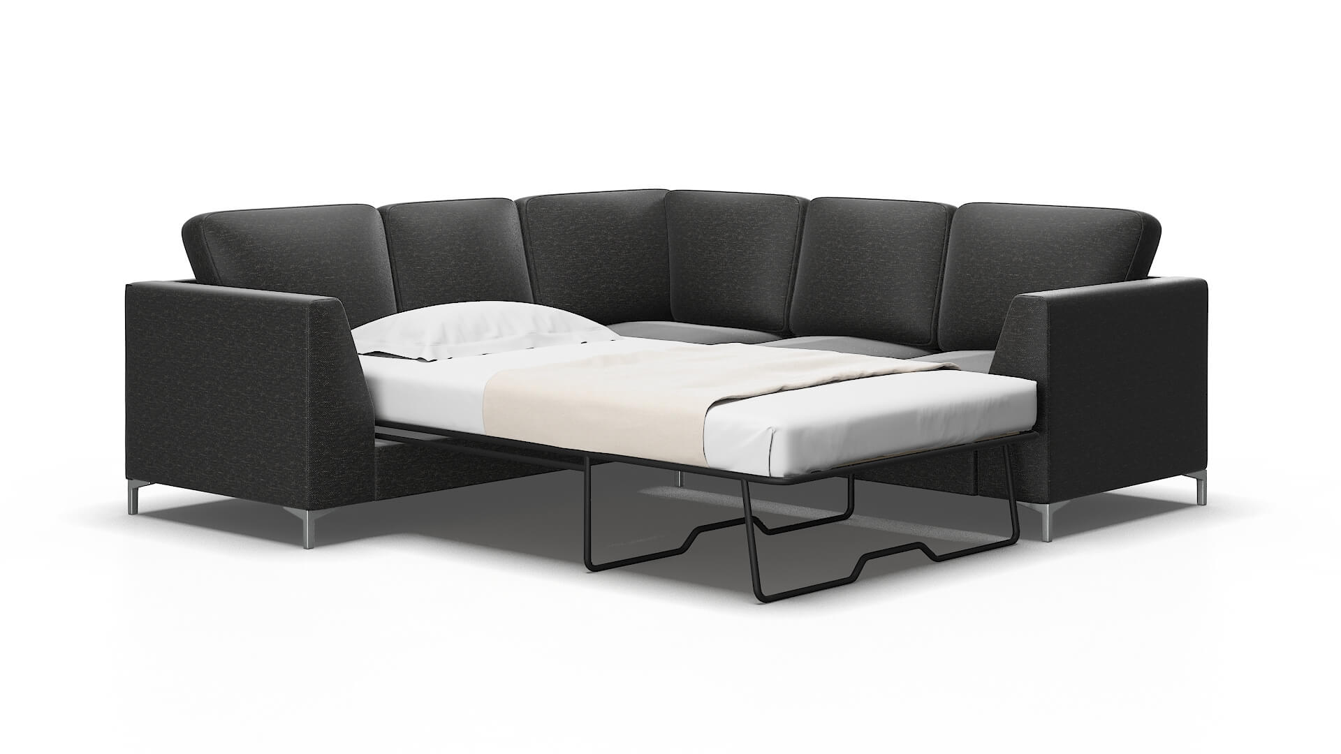 Royal Phoenix Charcoal Sectional Sleeper Espresso Legs 2