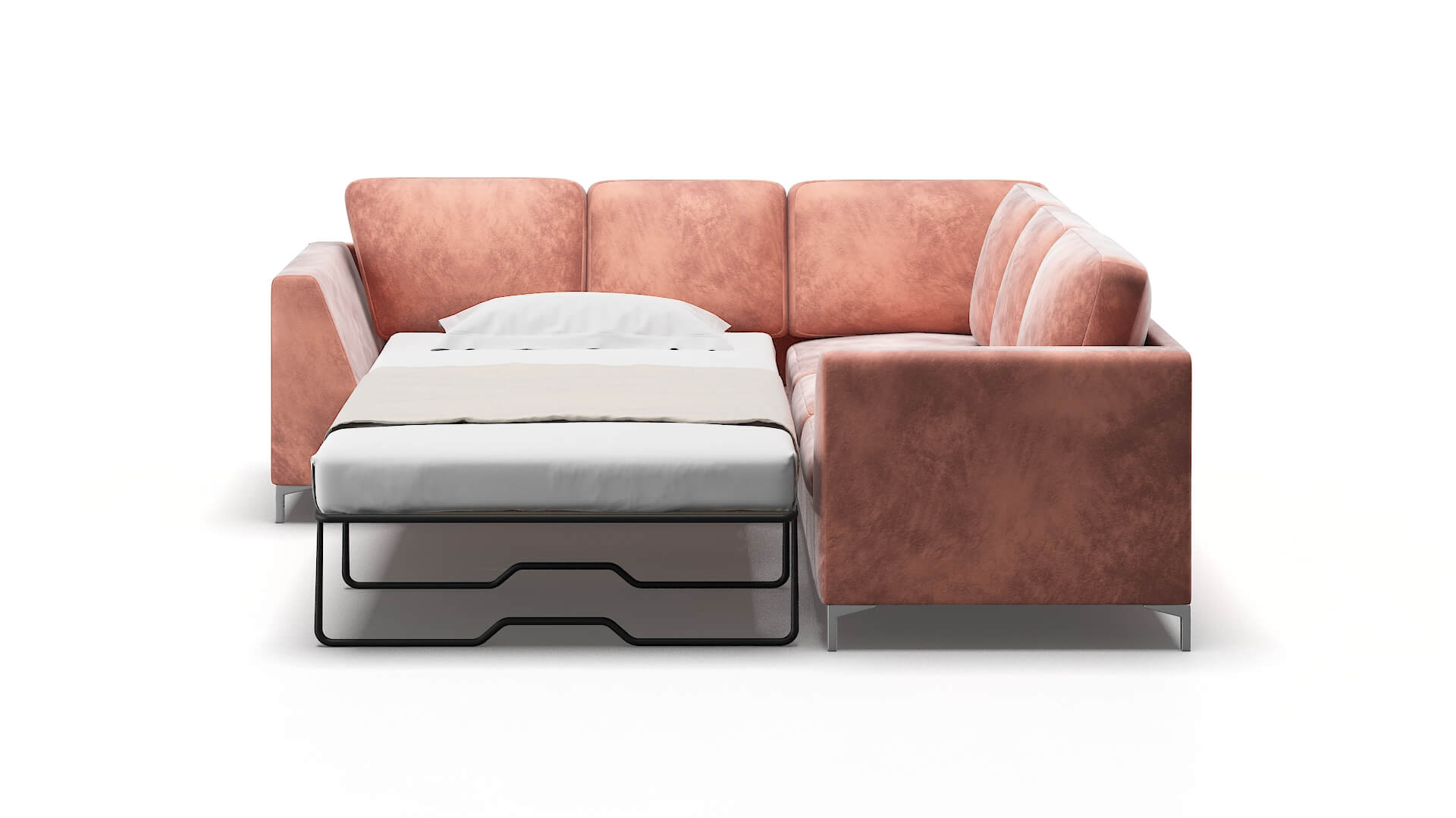 Royal Royale Blush Sectional Sleeper Espresso legs 1