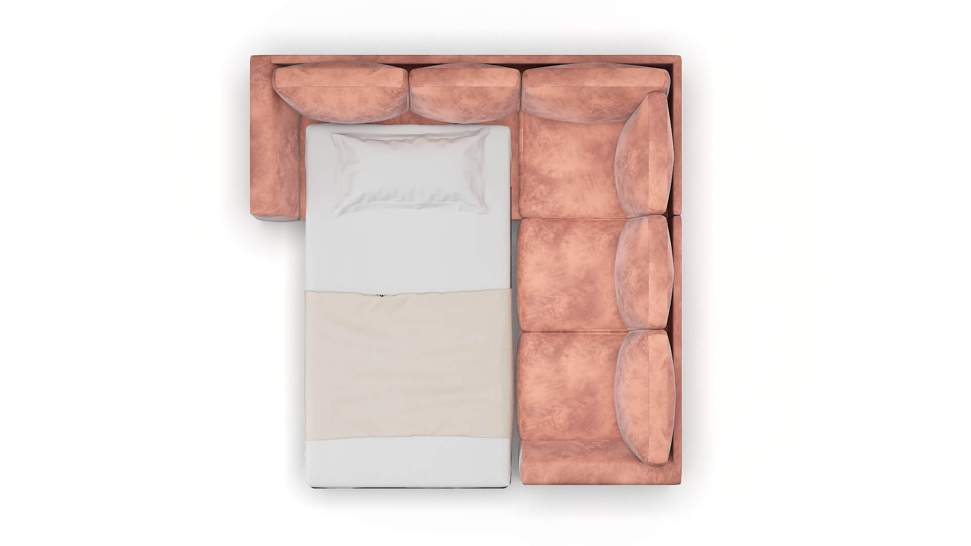 Royal Royale Blush Sectional Sleeper Espresso legs 3