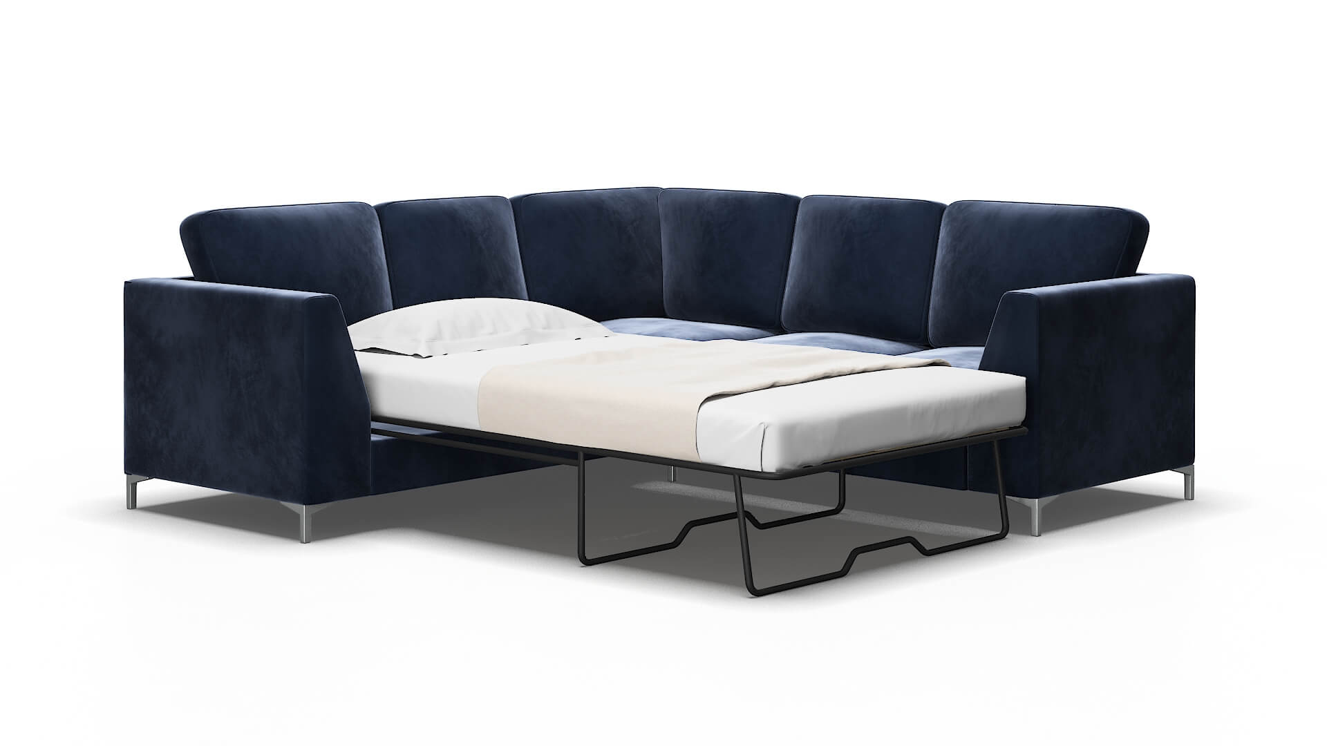 Royal Royale Cobalt Sectional Sleeper Espresso legs 2