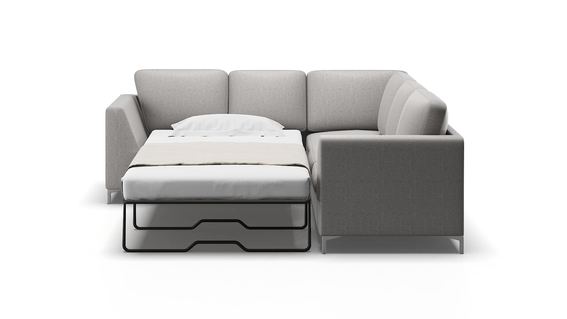 Royal Sasha Silver Sectional Sleeper Espresso legs 1