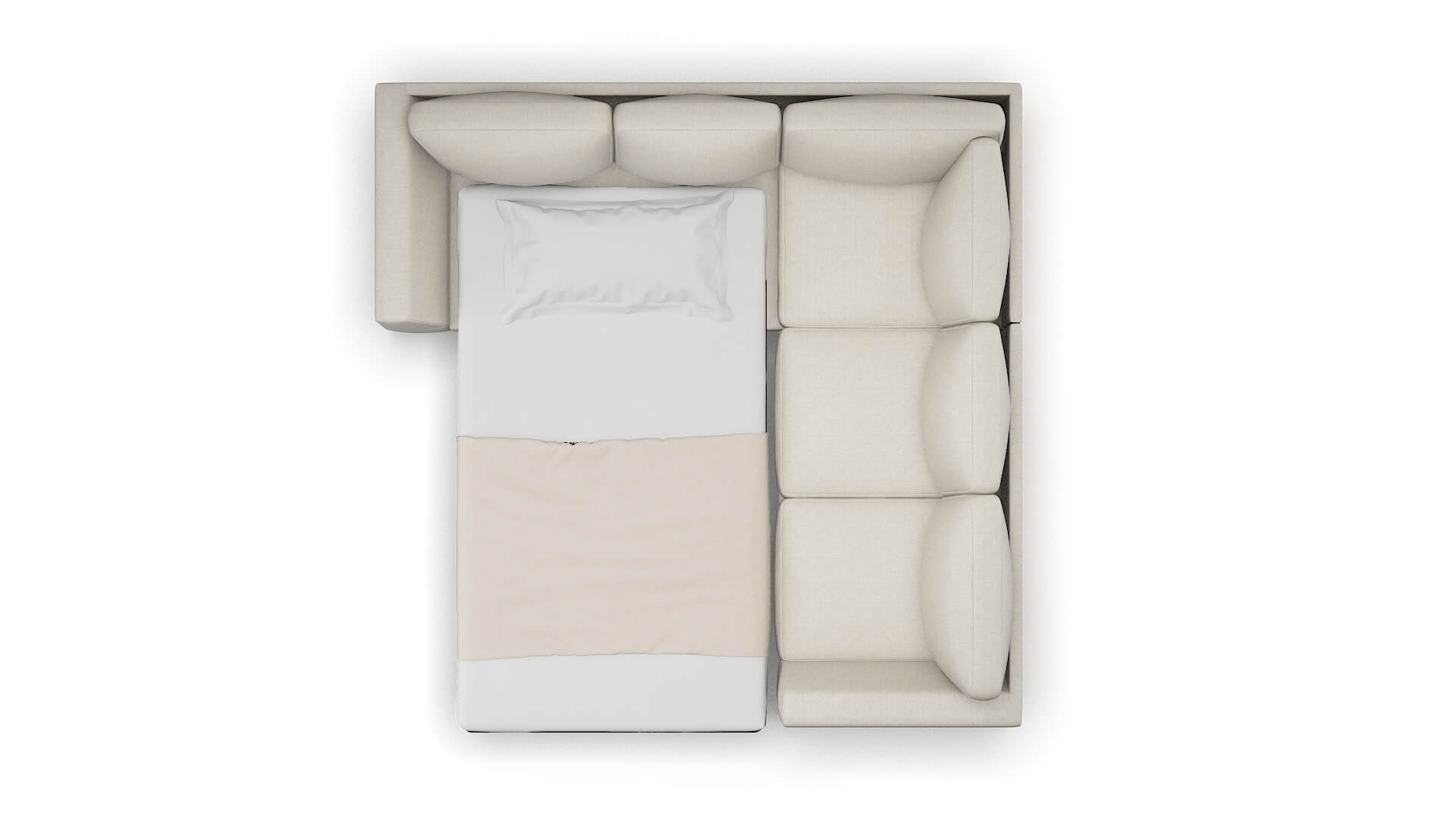 Royal Terrain Natural Sectional Sleeper Espresso legs 3