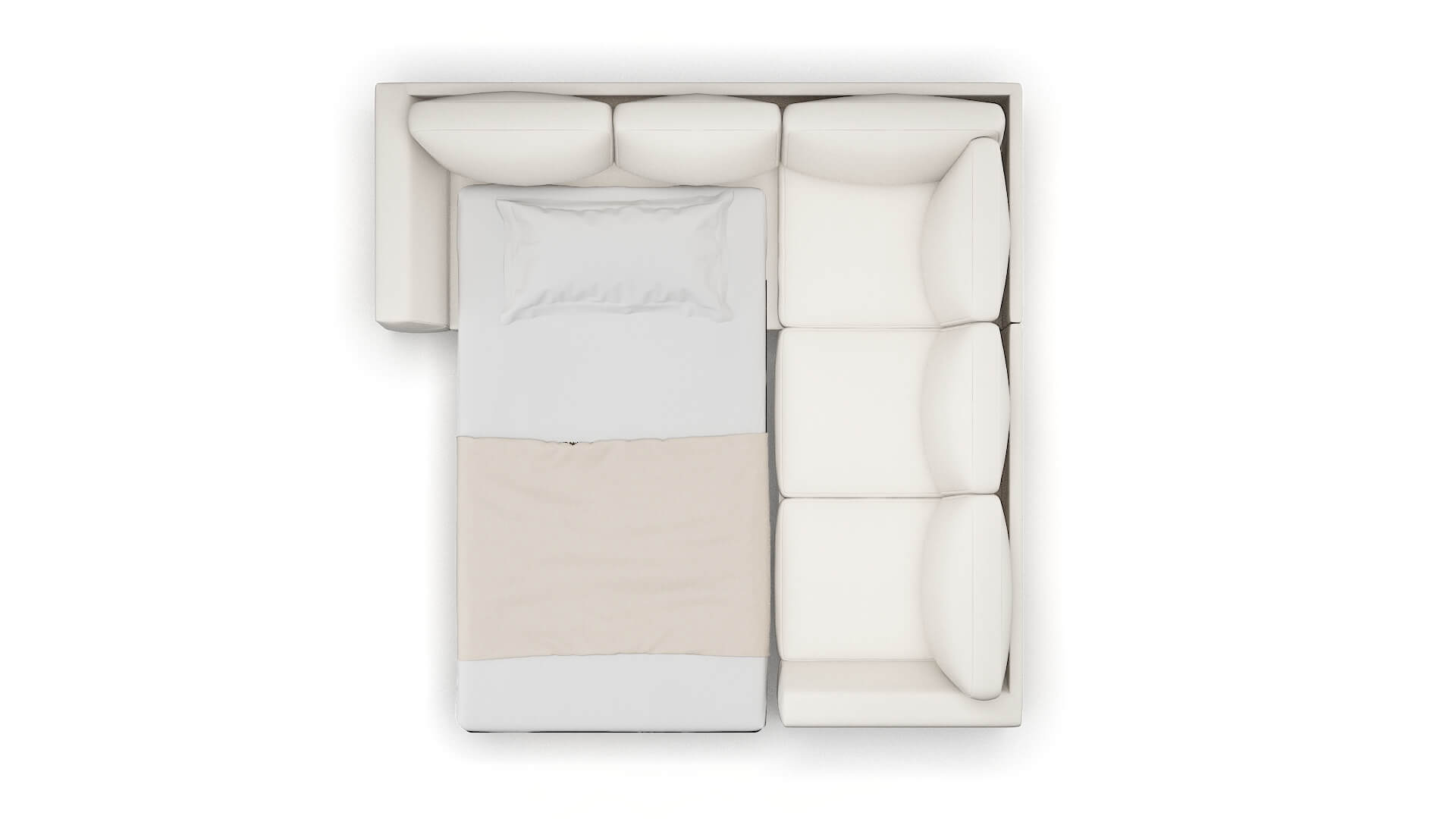 Royal Venice Eggshell Sectional Sleeper Espresso legs 3