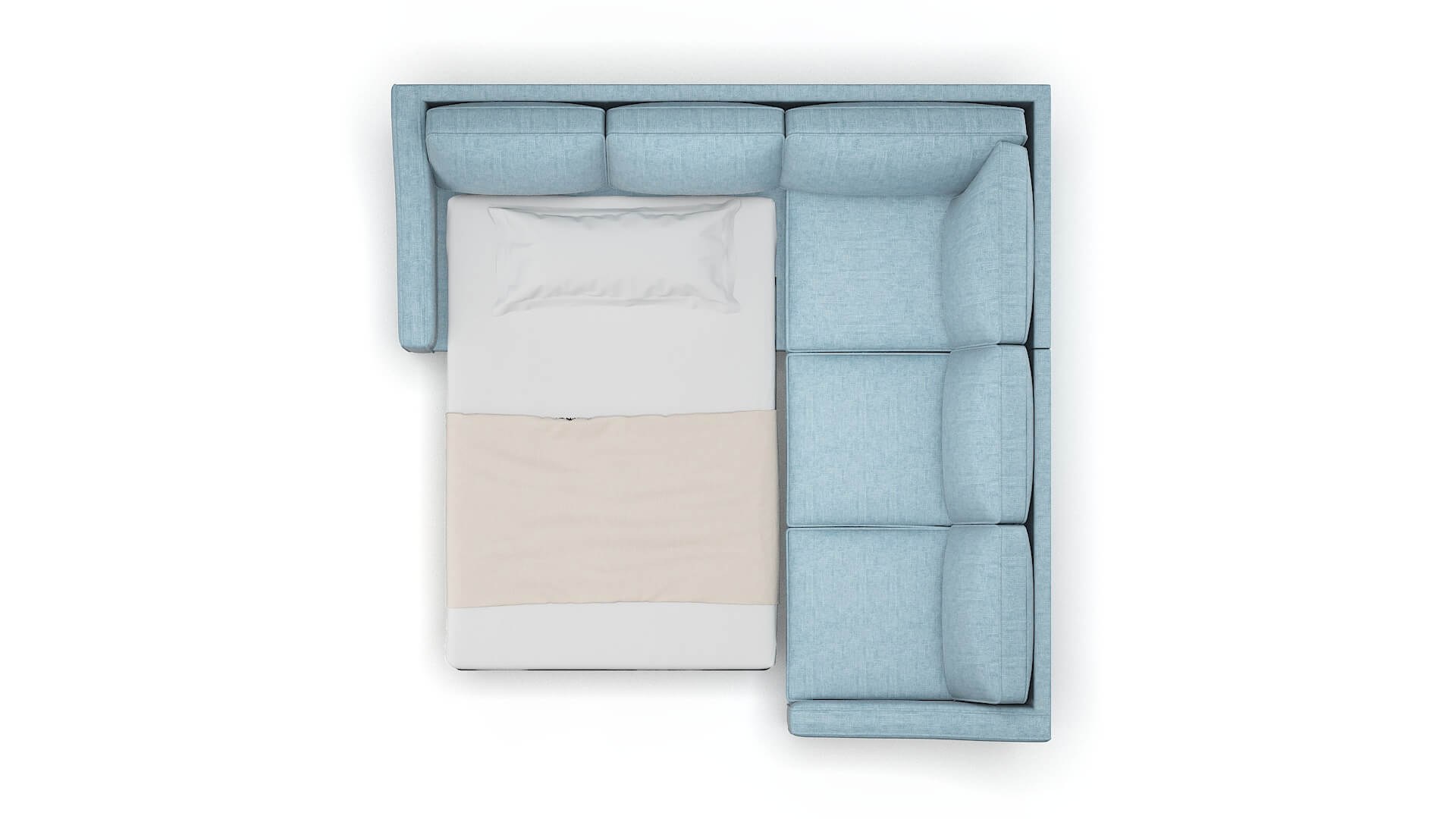 Sanda Atlas Turquoise Sectional Sleeper Espresso legs 3