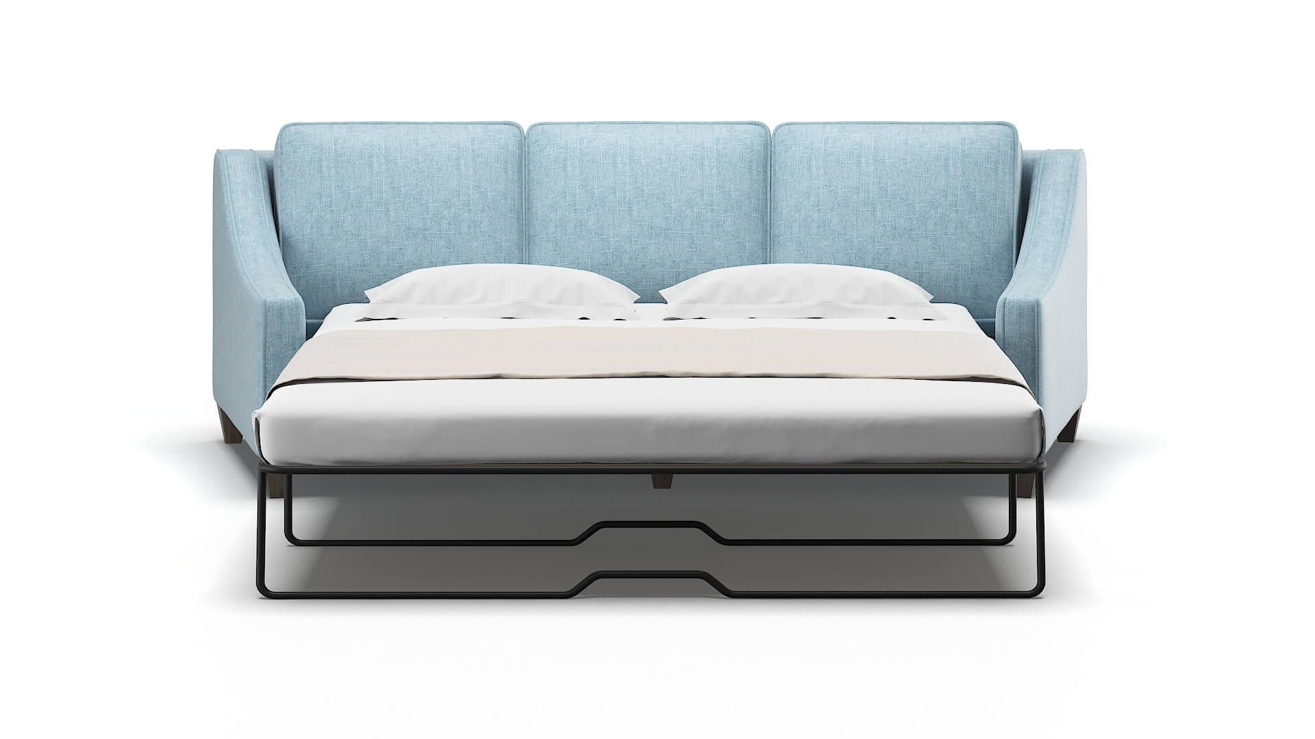 Sanda Atlas Turquoise Sofa Sleeper Espresso legs 1