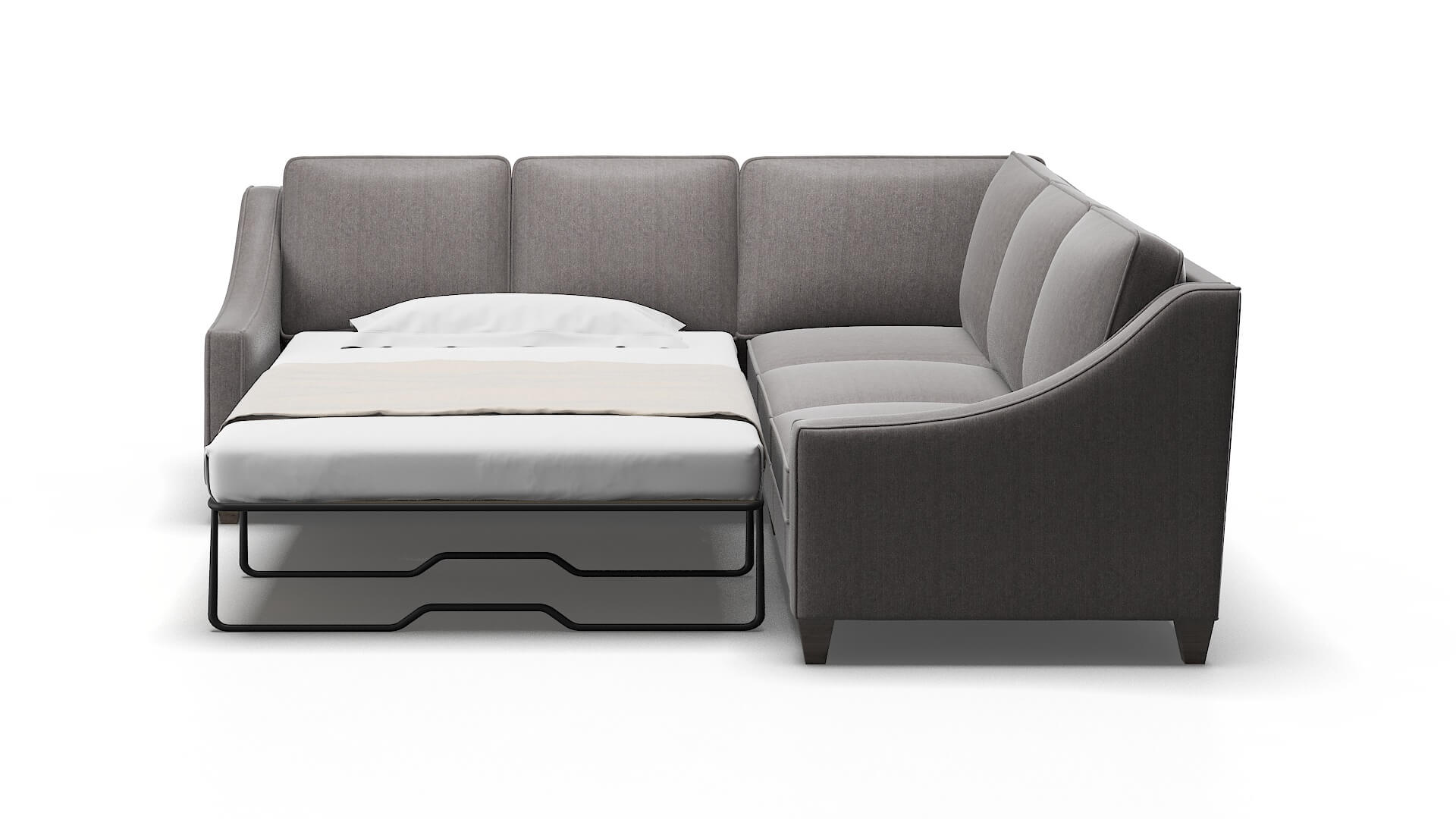 Sanda Atlas_plz Silver Sectional Sleeper Espresso legs 1