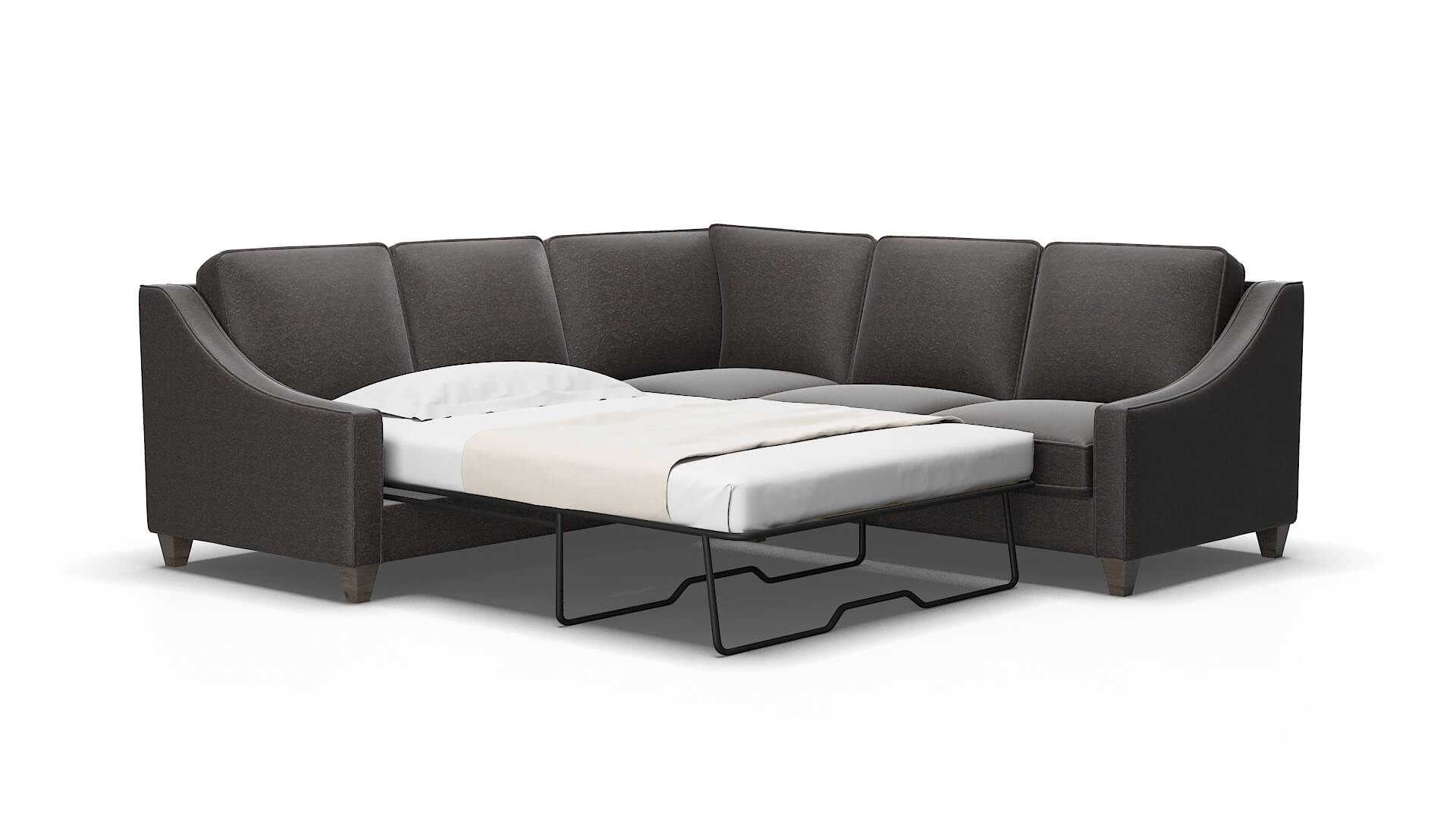 Sanda Avenger denim Sectional sleeper Espresso Legs  2