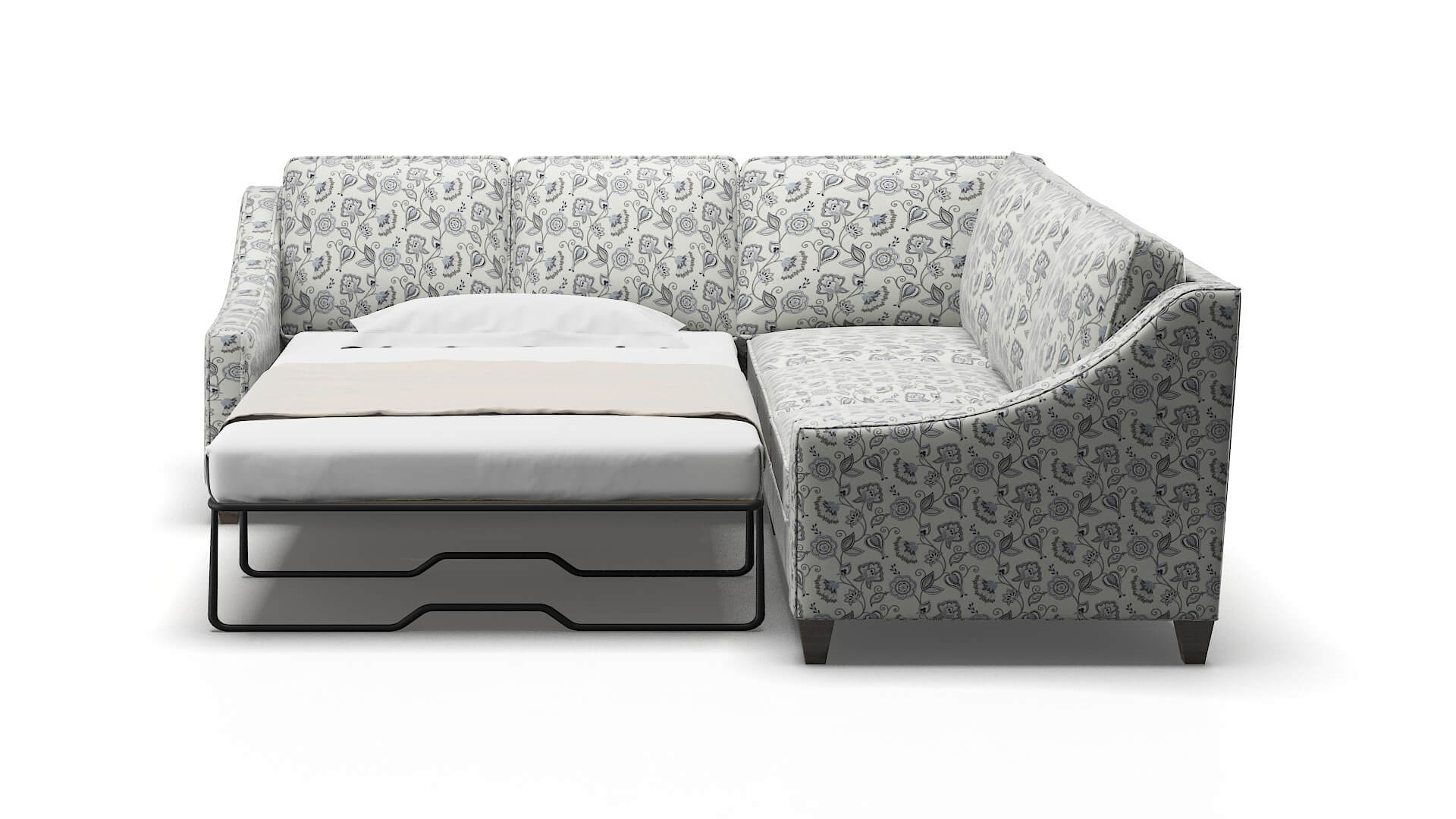 Sanda Avignon Sky Sectional Sleeper Espresso legs 1