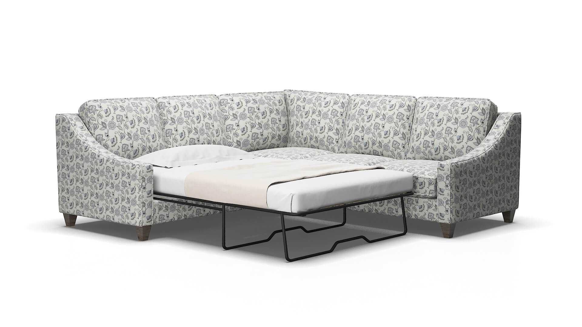 Sanda Avignon sky Sectional sleeper Espresso Legs  2