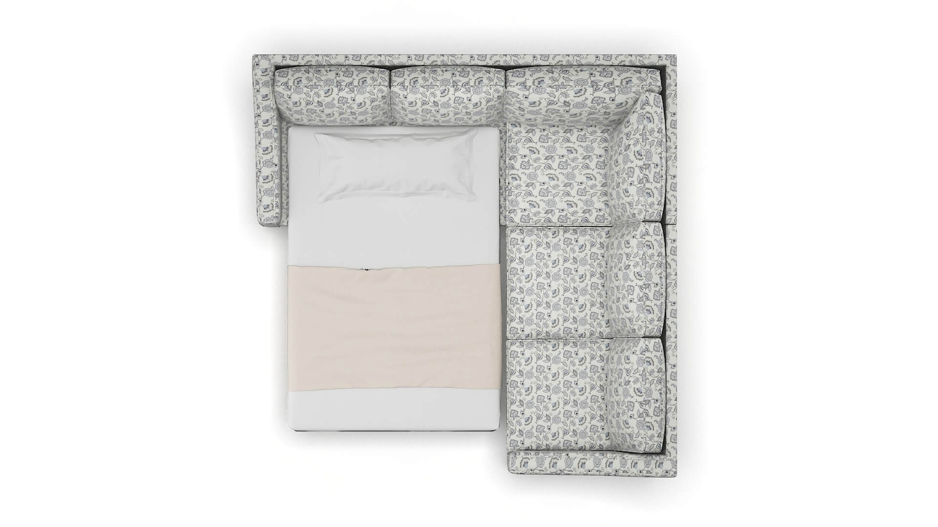 Sanda Avignon Sky Sectional Sleeper Espresso legs 3