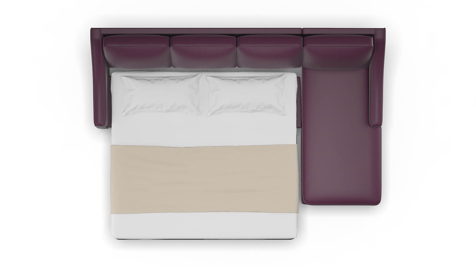 Sanda Bella Aubergine Panel Sleeper Espresso legs 3