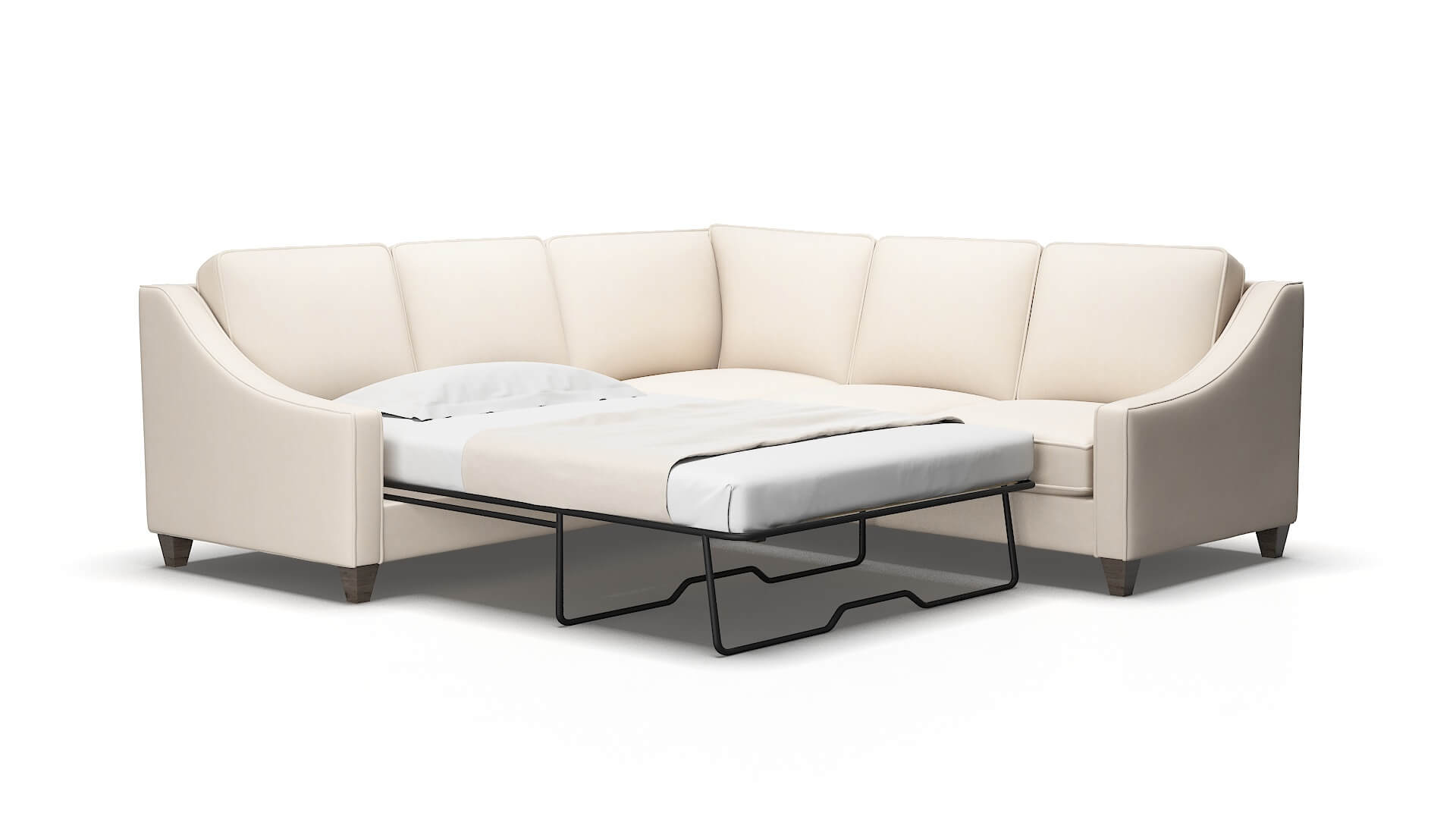 Sanda Bella buckwheat Sectional sleeper Espresso Legs  2