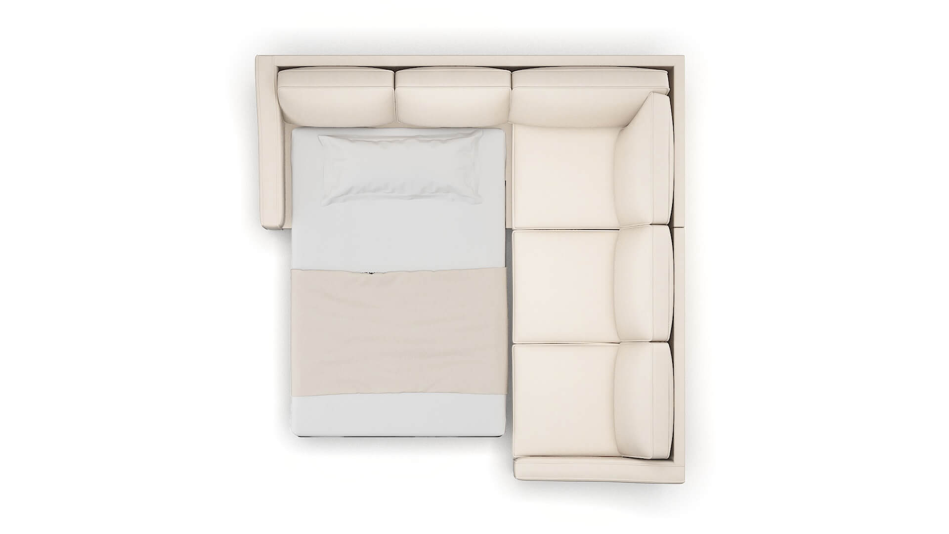 Sanda Bella Buckwheat Sectional Sleeper Espresso legs 3