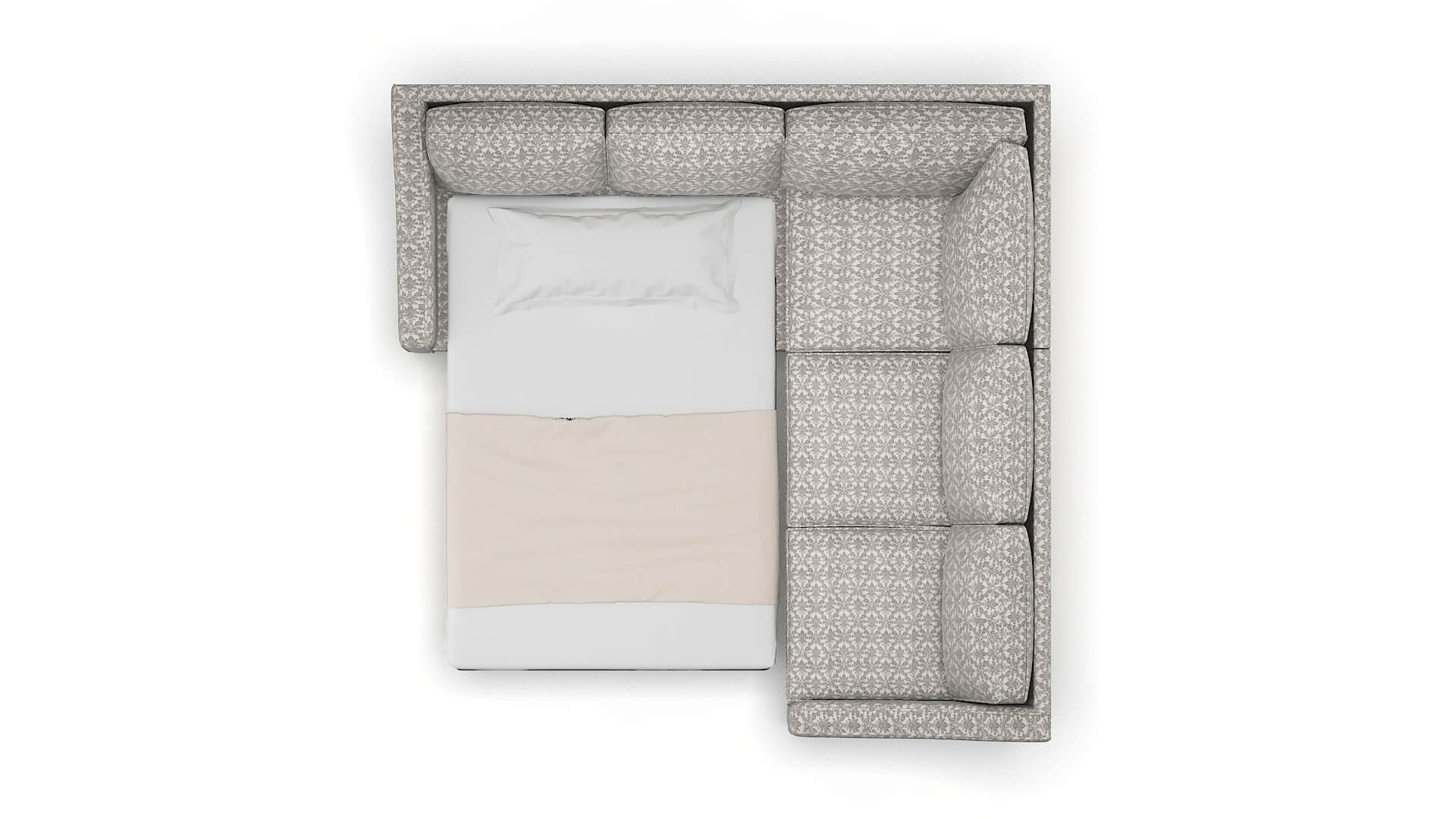 Sanda Bergamo Dove Sectional Sleeper Espresso legs 3