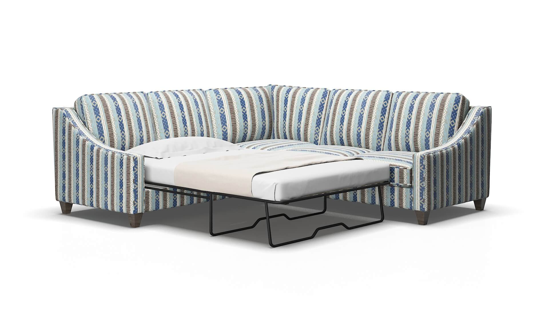 Sanda Bodhi Indigo Sectional Sleeper Espresso legs 2