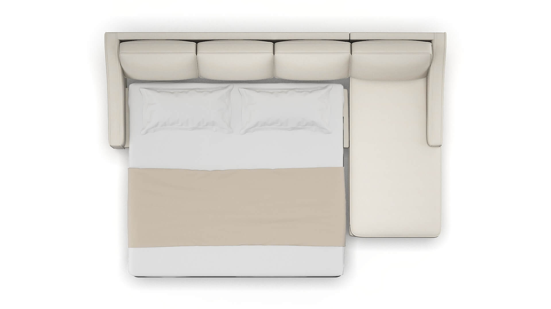 Sanda Bungalow Ivory Panel Sleeper Espresso legs 3