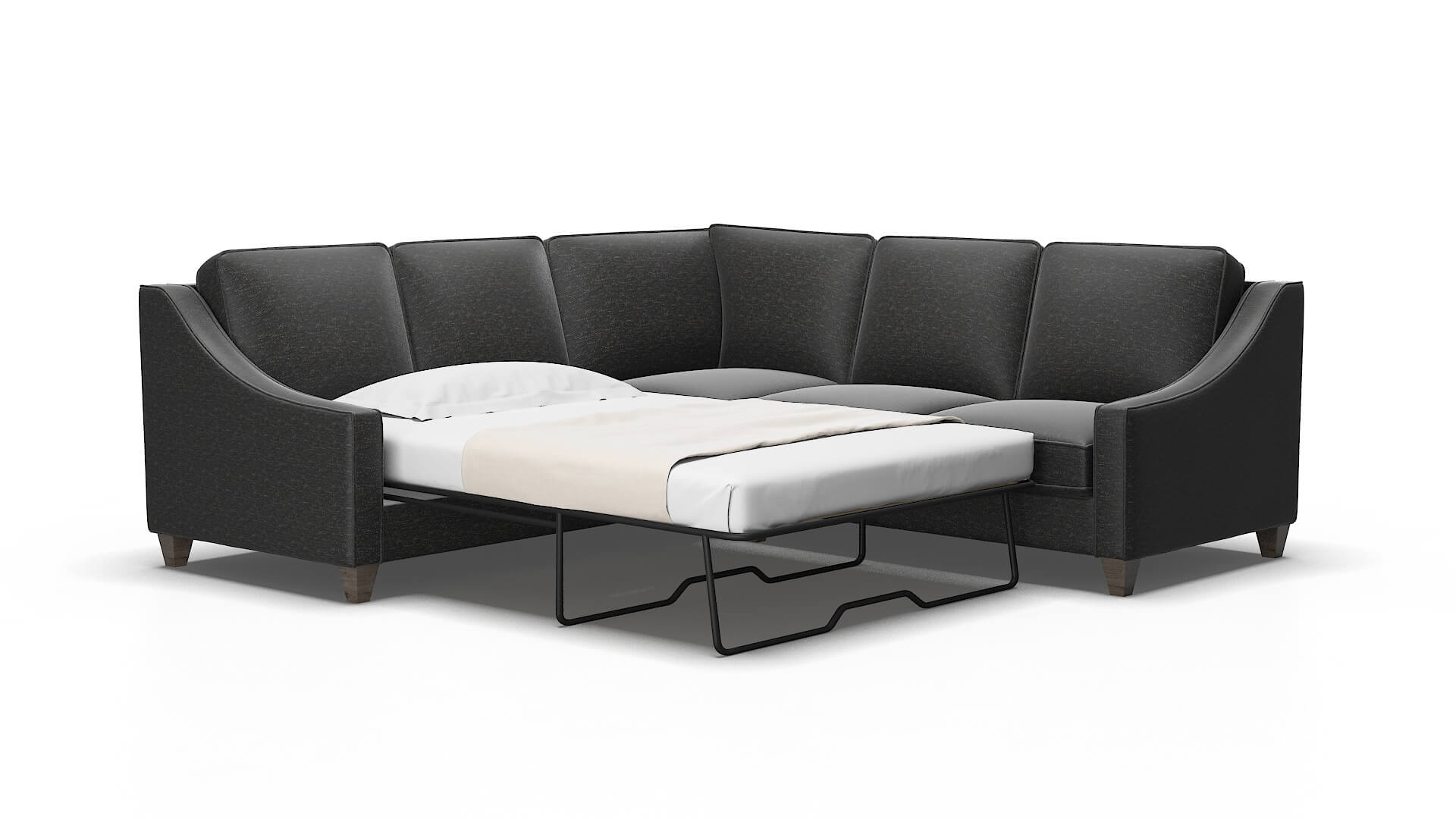 Sanda Chance Denim Sectional Sleeper Espresso legs 2