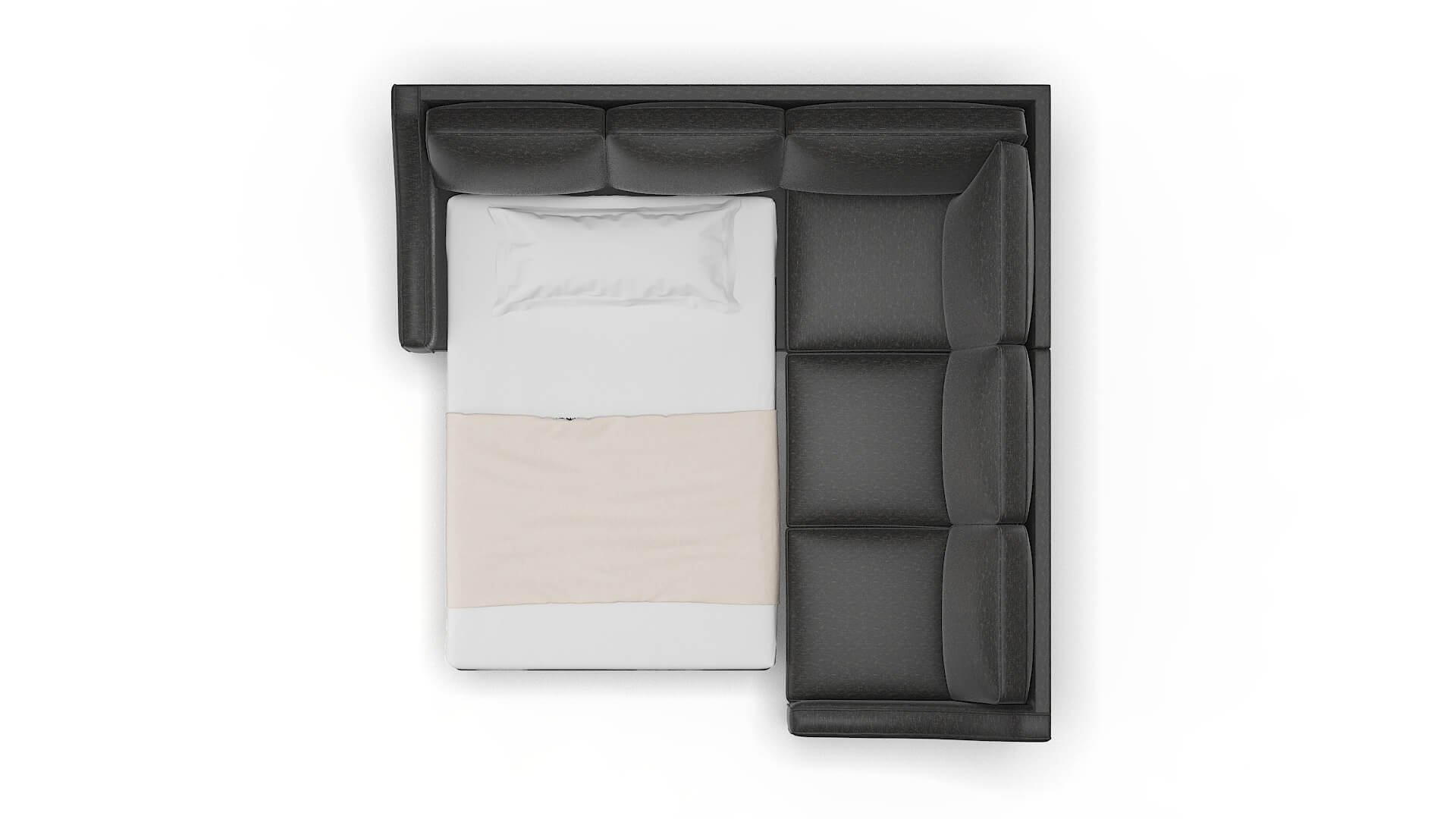 Sanda Chance Denim Sectional Sleeper Espresso legs 3