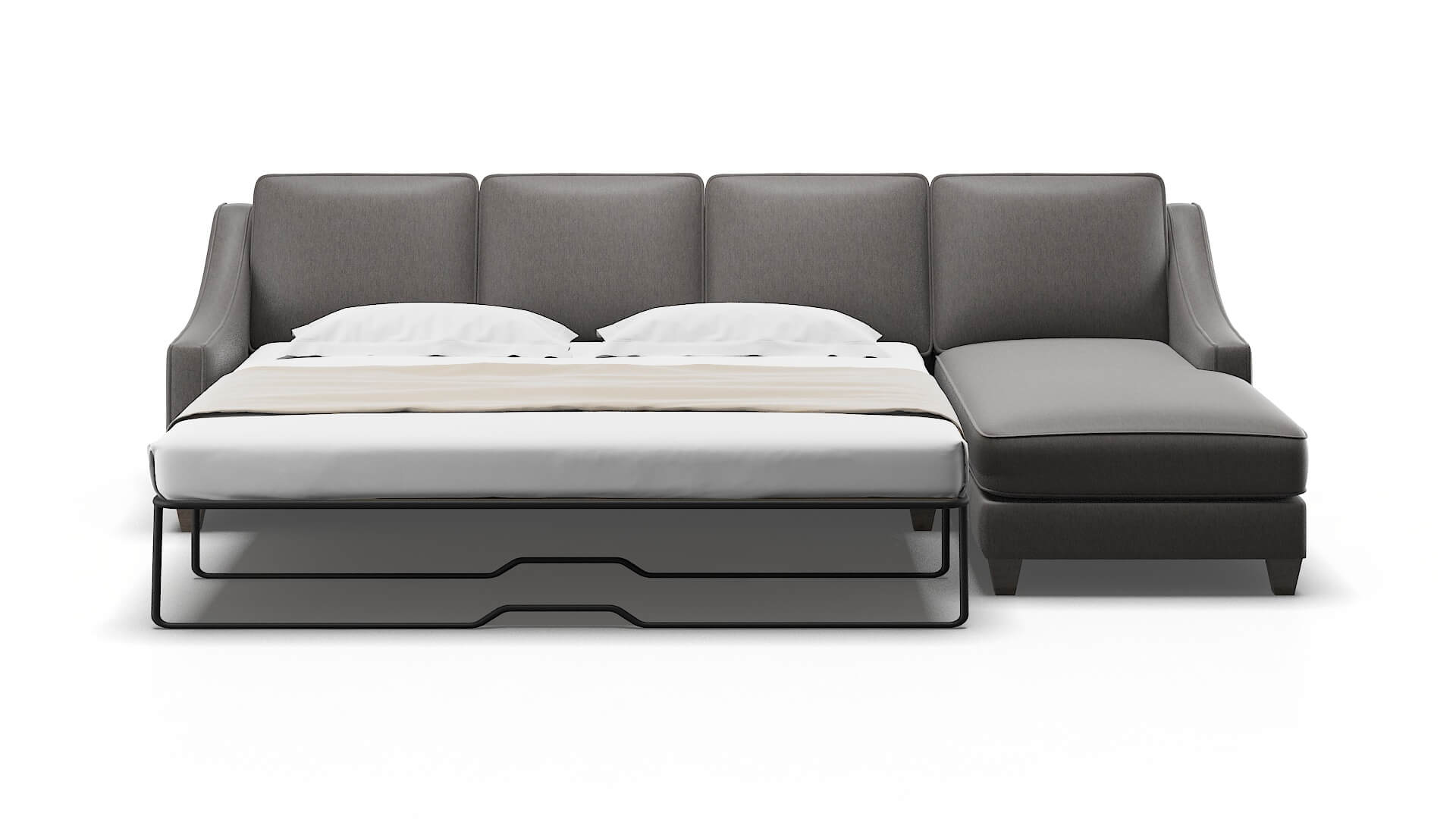 Sanda Cosmo Charcoal Panel Sleeper Espresso legs 1